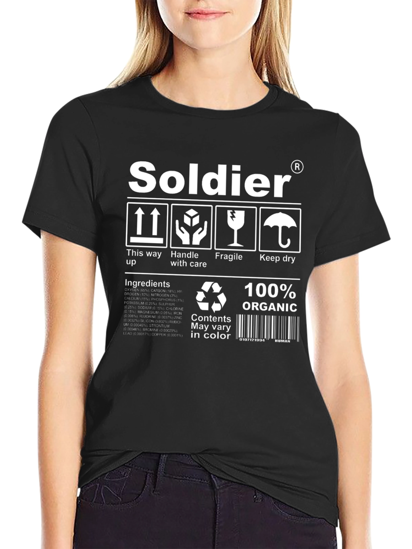 Black Soldier Organic Cotton Graphic T-Shirt view 2