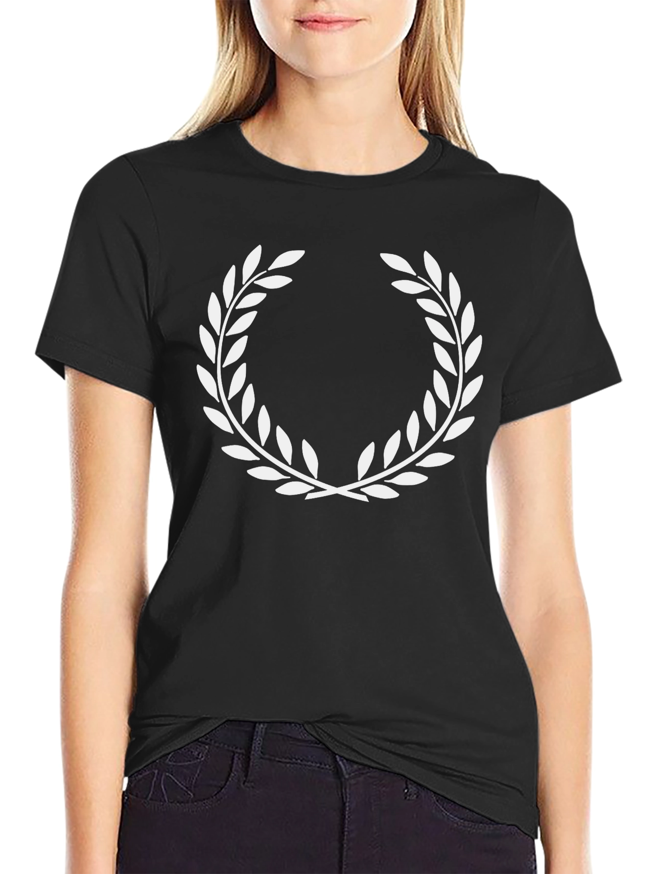 Black Laurel Wreath Graphic Tee - Black view 2