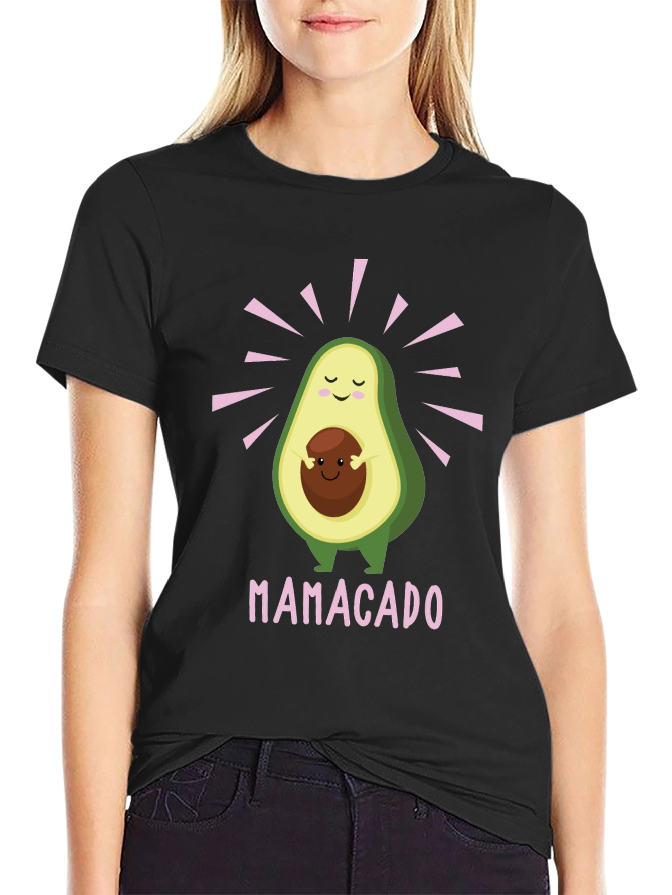 Black Mamacado T-Shirt - Avocado Motherhood Tee view 2
