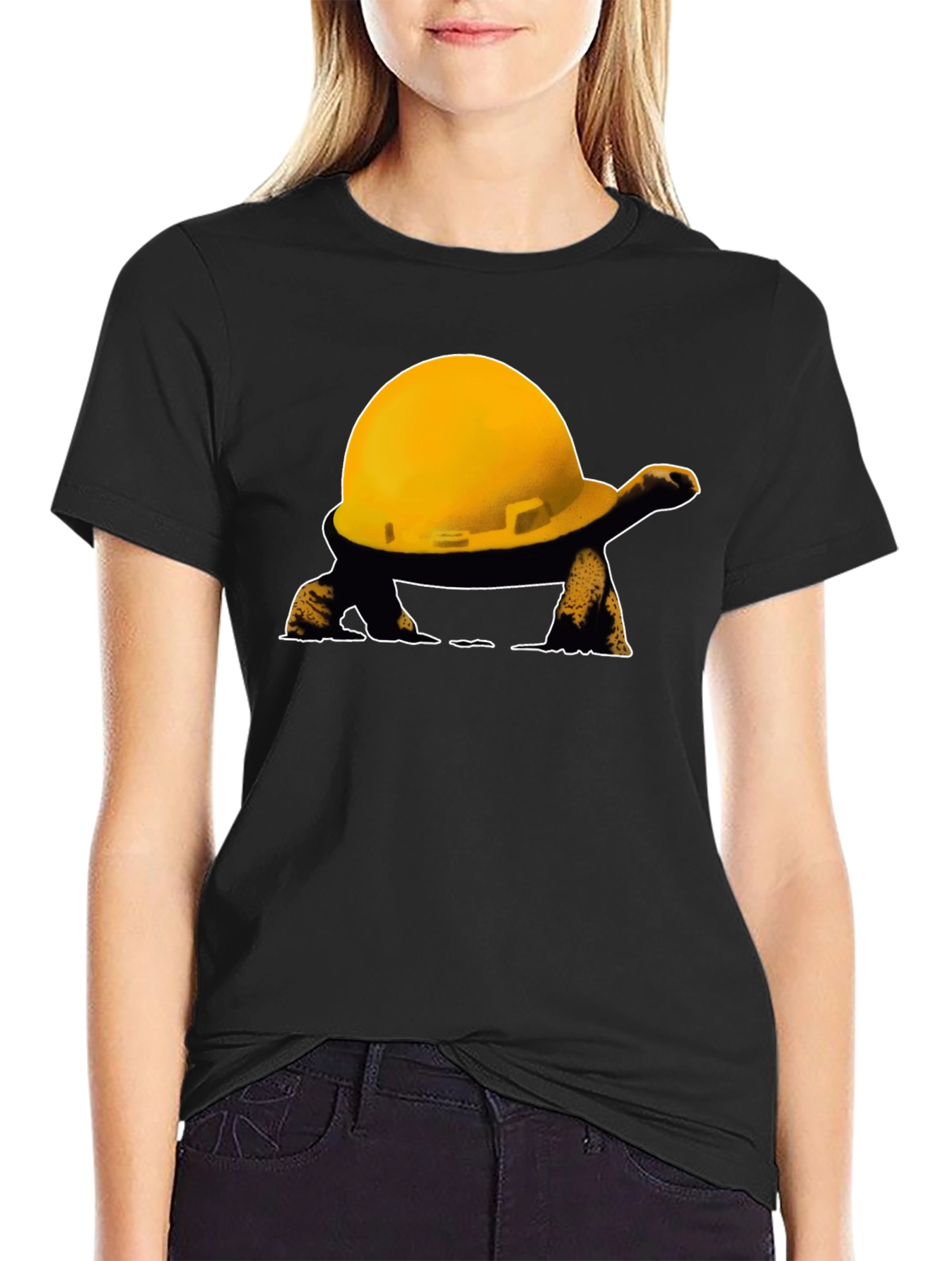 Black Turtle Hard Hat T-Shirt view 2