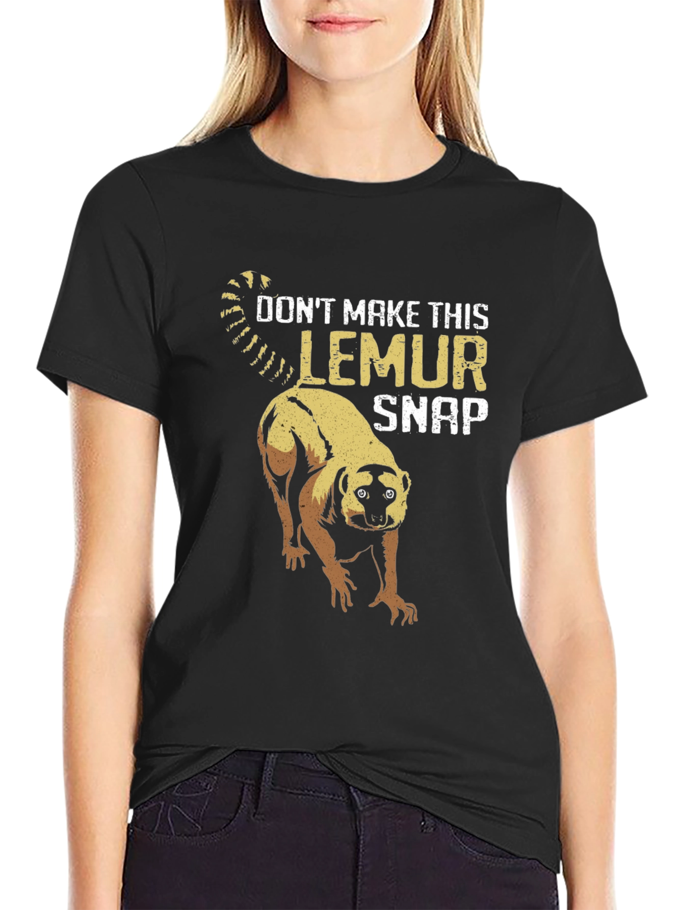 Black Don't Make This Lemur Snap T-Shirt view 2