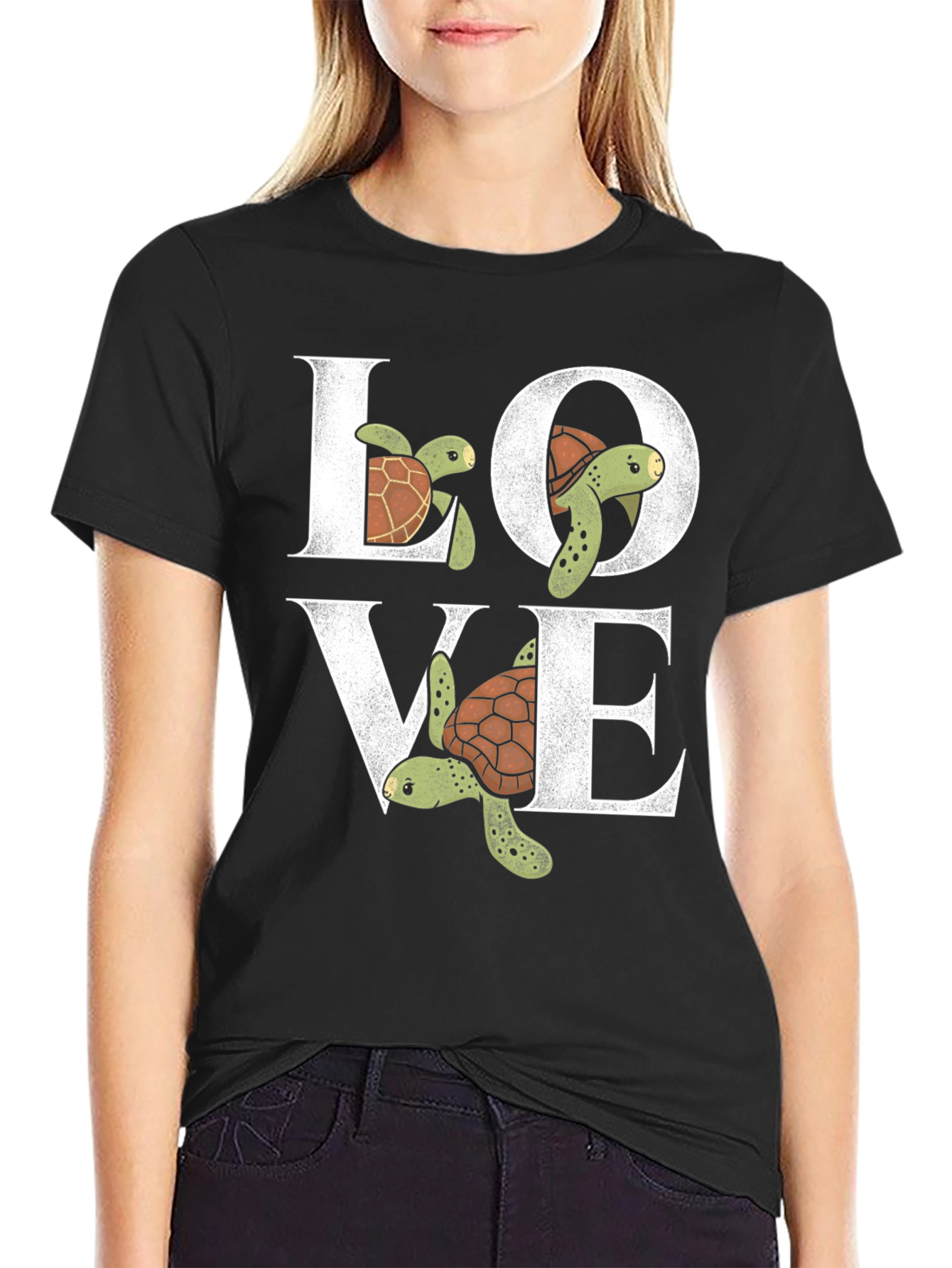 Black Sea Turtle Love Graphic Tee view 2