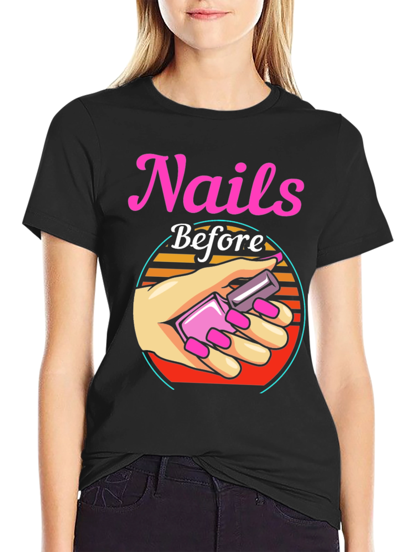 Black Nails Before Anything T-Shirt view 2