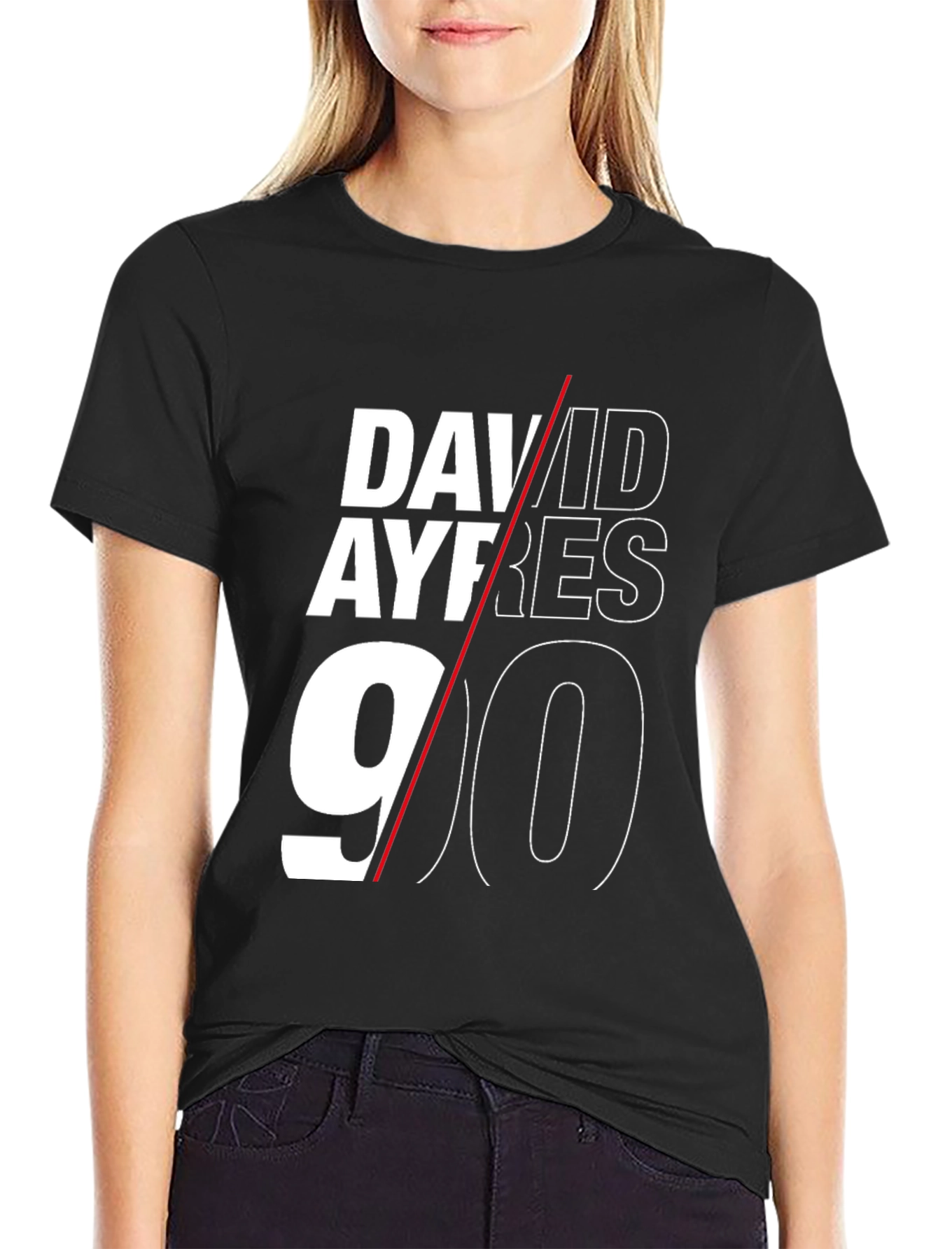 Black David Ayres 90 Black Graphic T-Shirt view 2