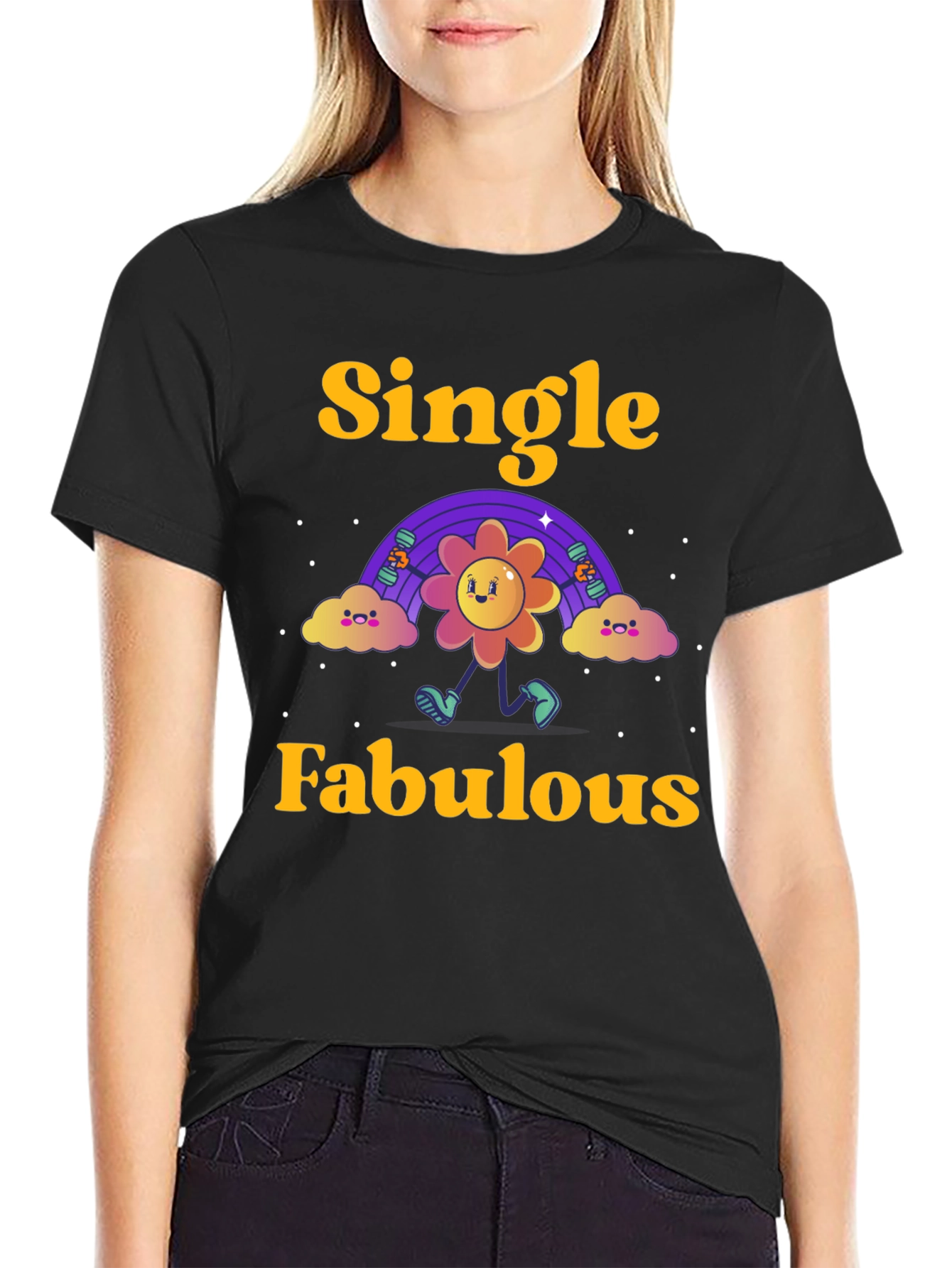 Black Single & Fabulous Graphic Tee view 2