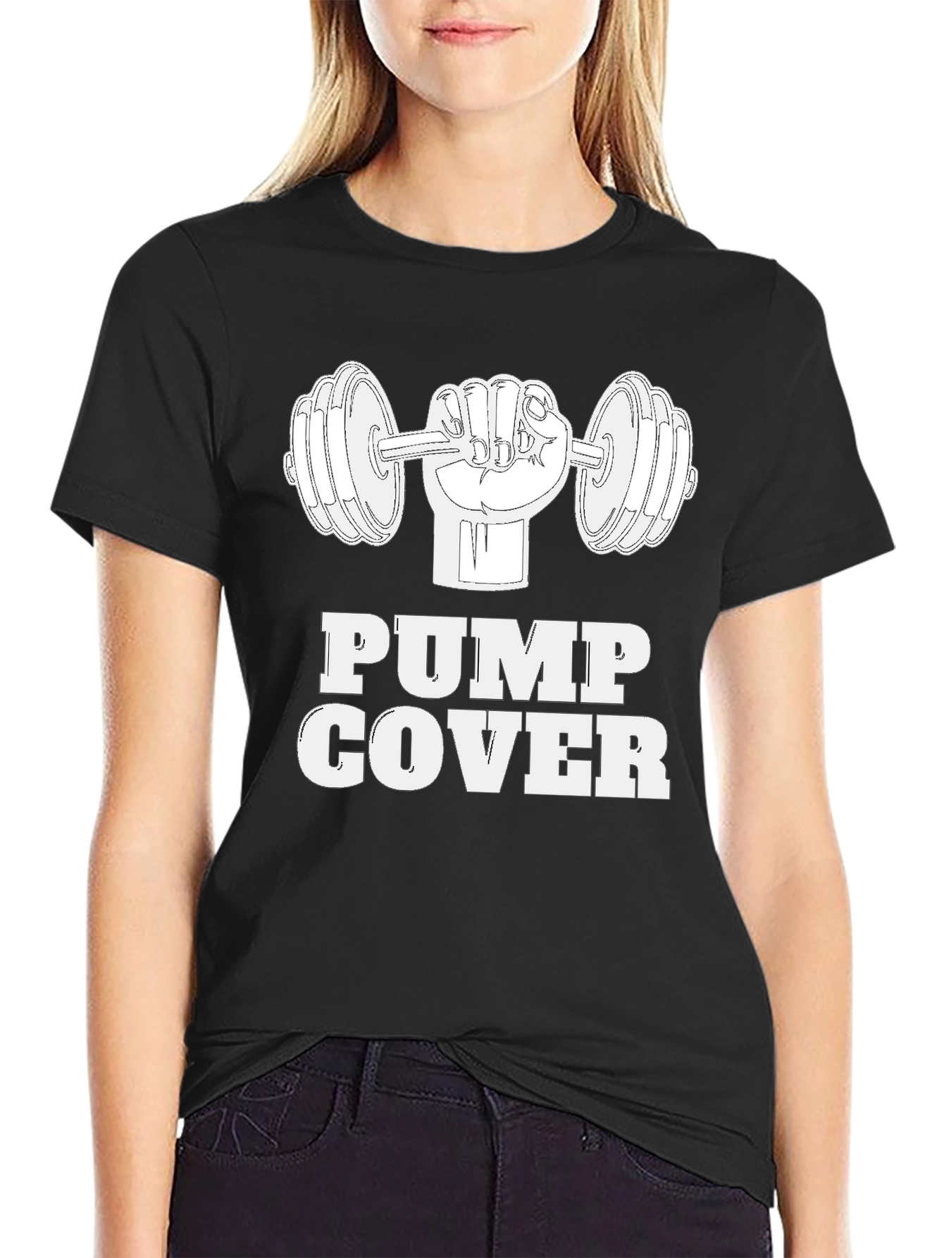 Black Pump Cover Weightlifting T-Shirt view 2