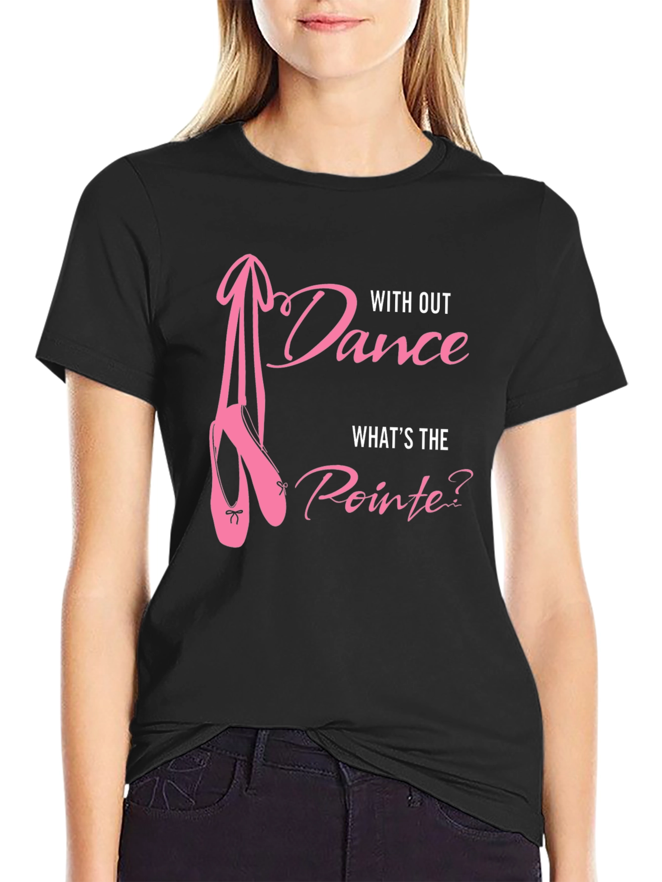 Black Dance Pointe T-Shirt: Ballet Lover Tee view 2