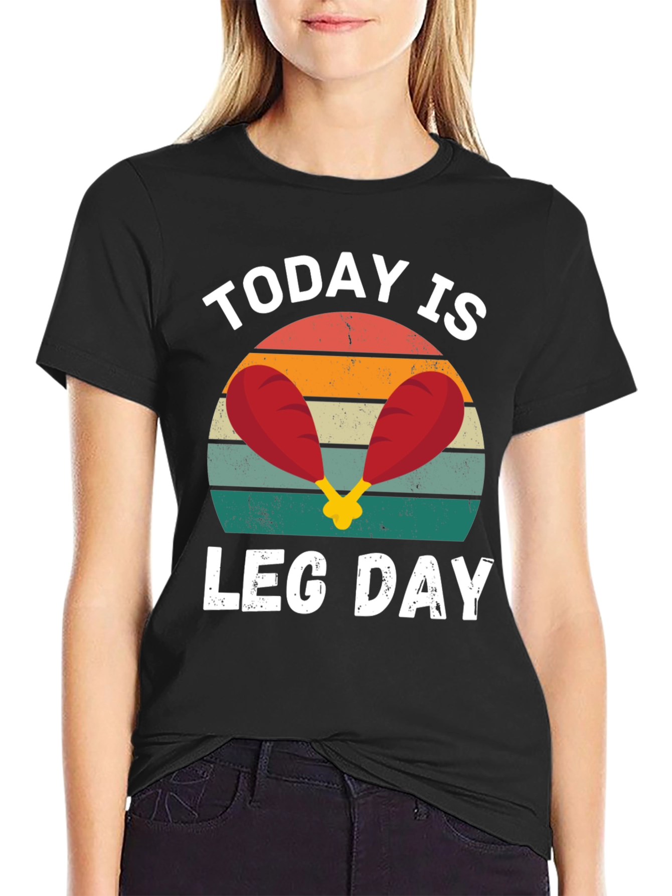 Black Today is Leg Day T-Shirt view 2
