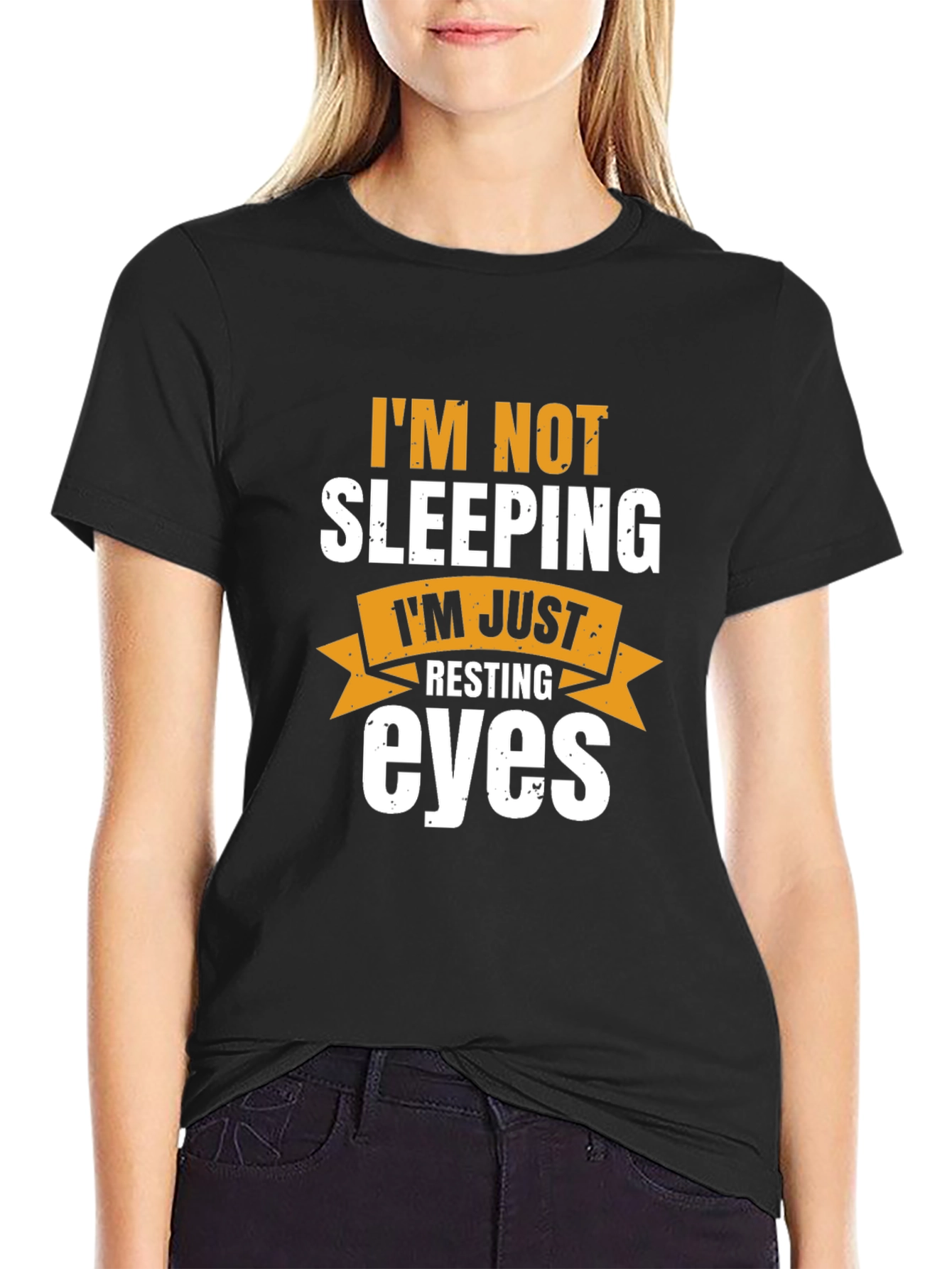 Black Funny "Resting Eyes" Graphic T-Shirt view 2