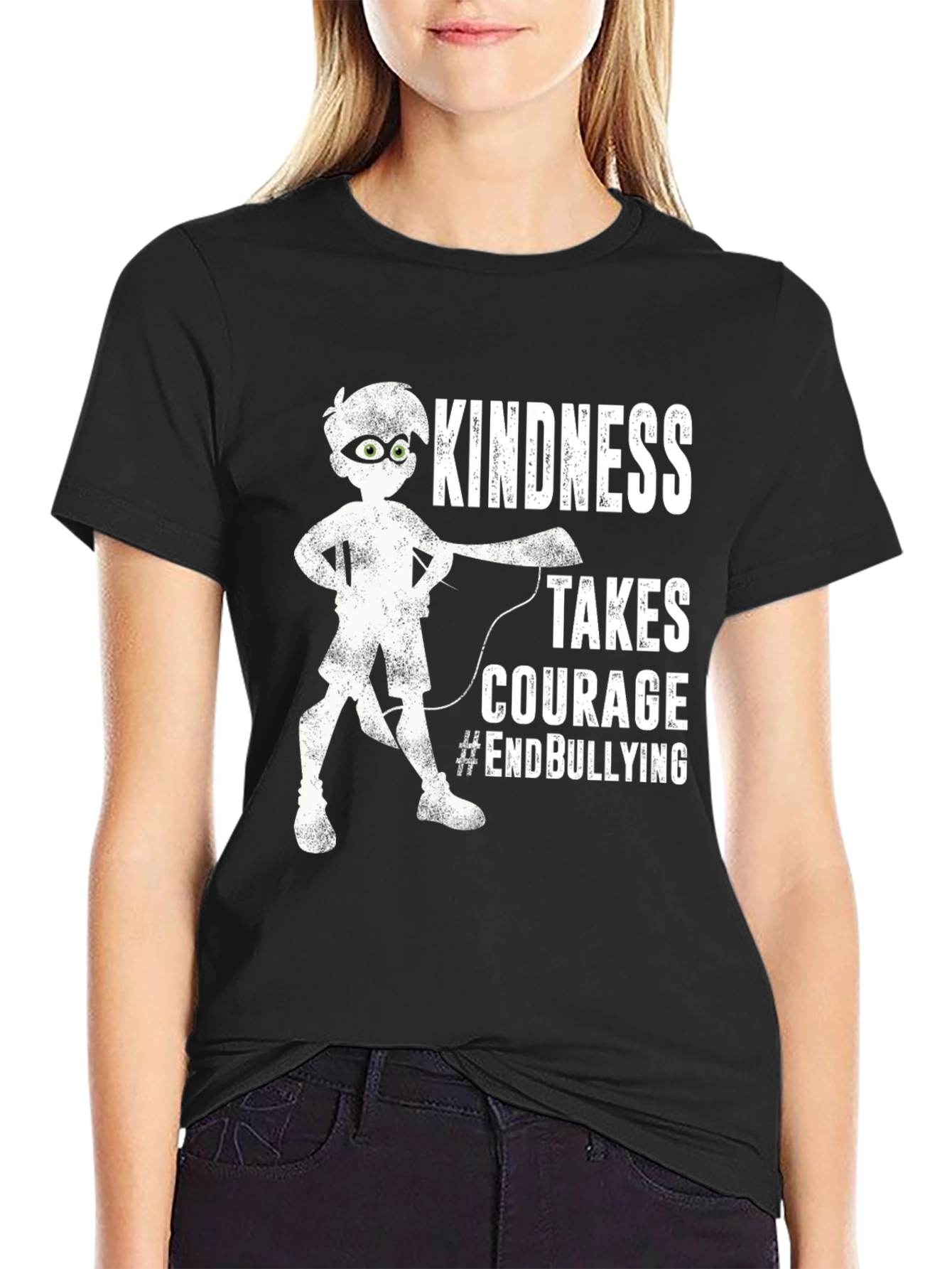 Black Kindness Takes Courage T-Shirt - End Bullying view 2