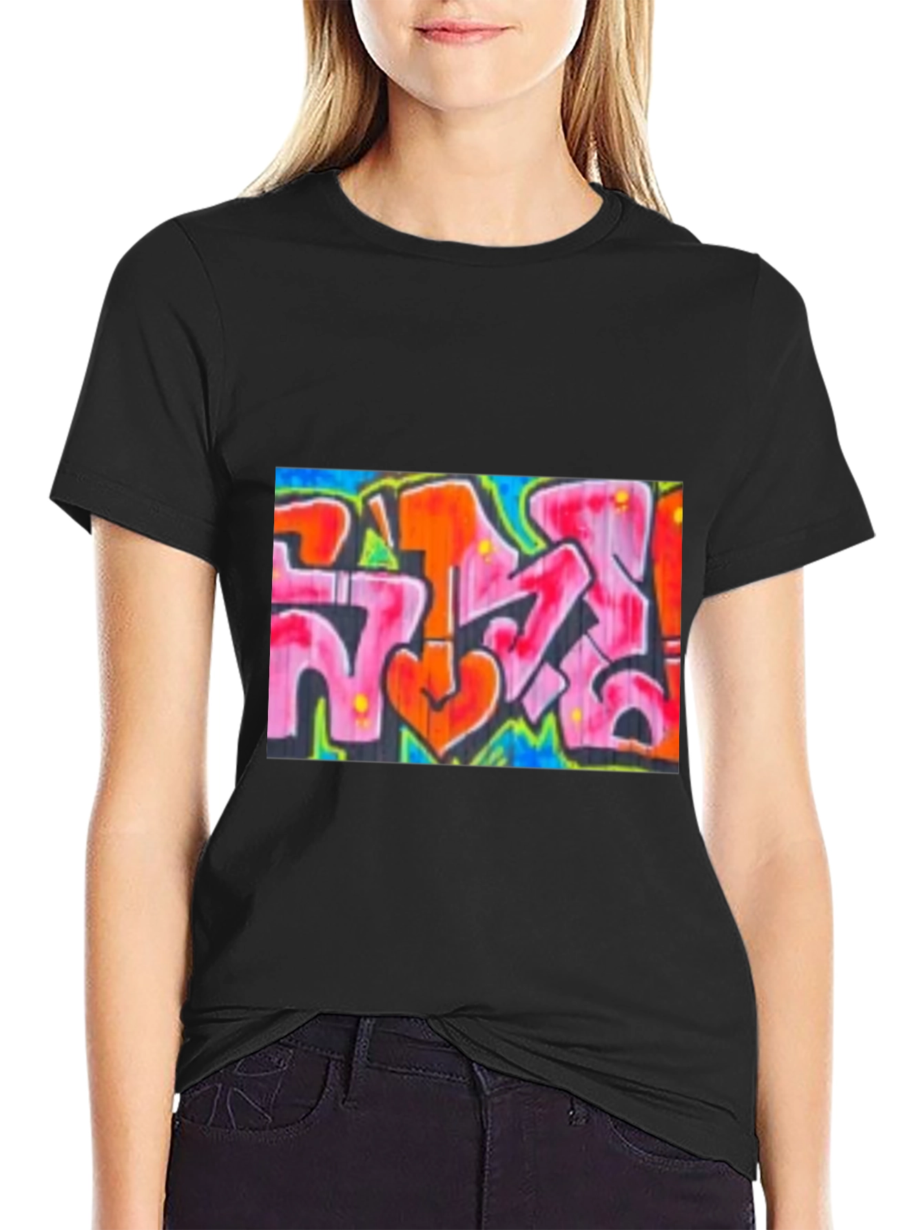 Black Graffiti Art Tee - Unique Street Style view 2
