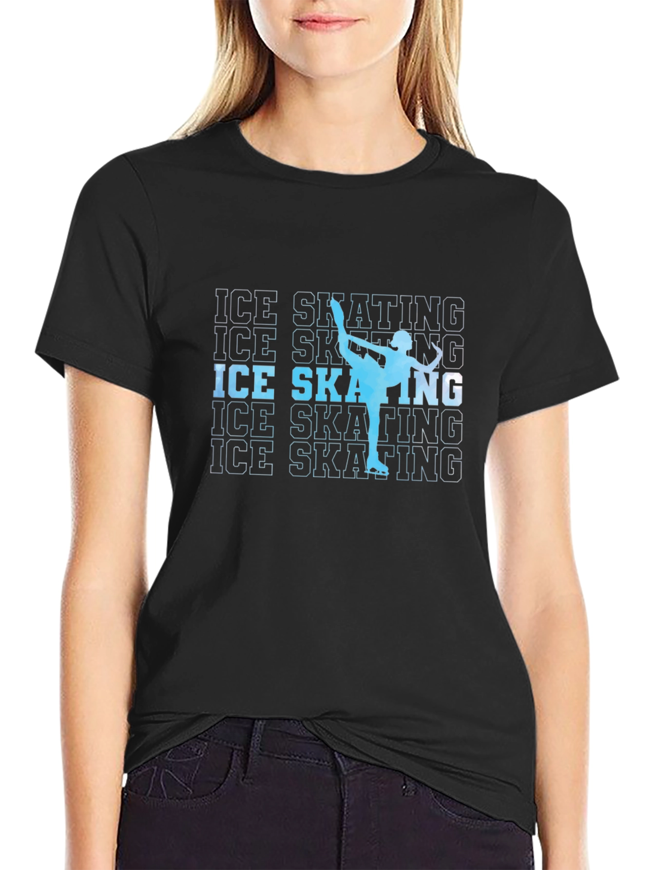 Ice Skating Silhouette Graphic T-Shirt - 2