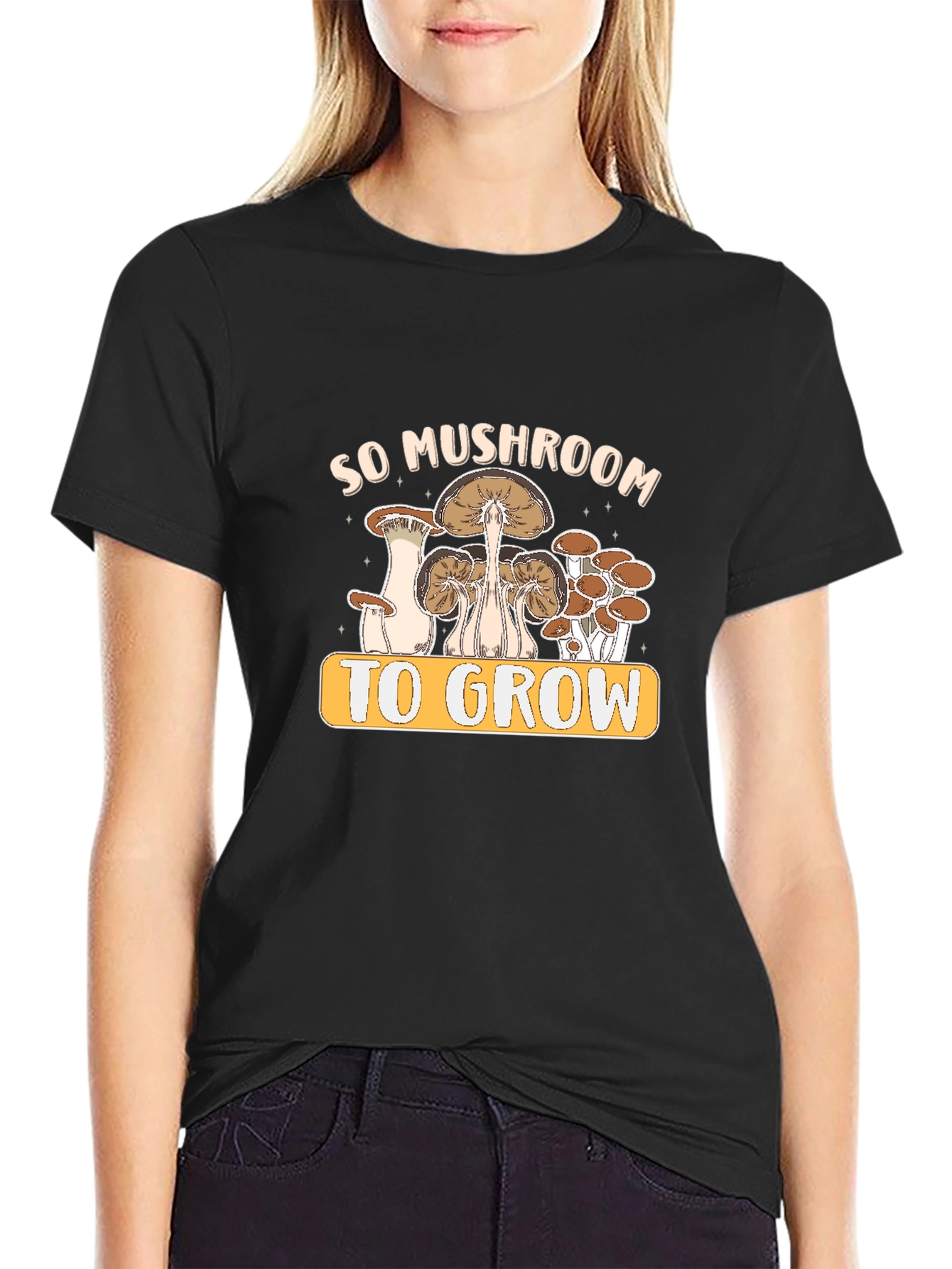 Black So Mushroom To Grow Graphic Tee view 2