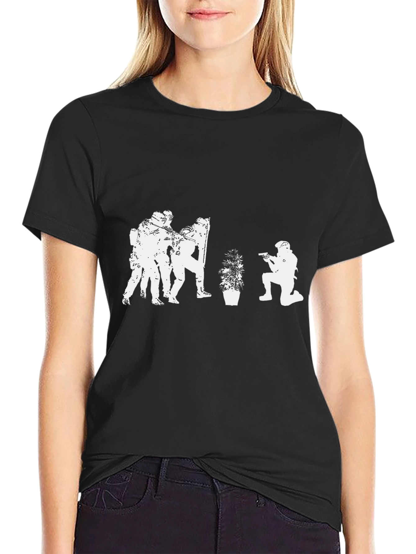 Black Tactical Plant T-Shirt - Black Graphic Tee view 2