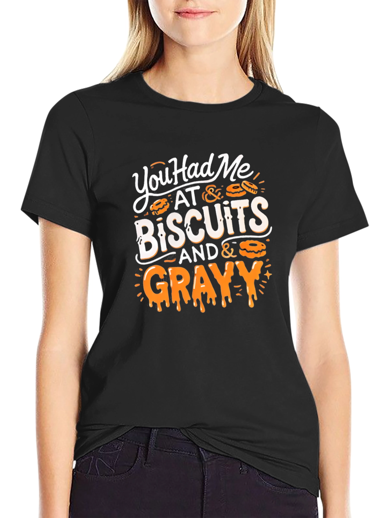 Black Biscuits & Gravy Graphic Tee - Comfort Food Humor view 2