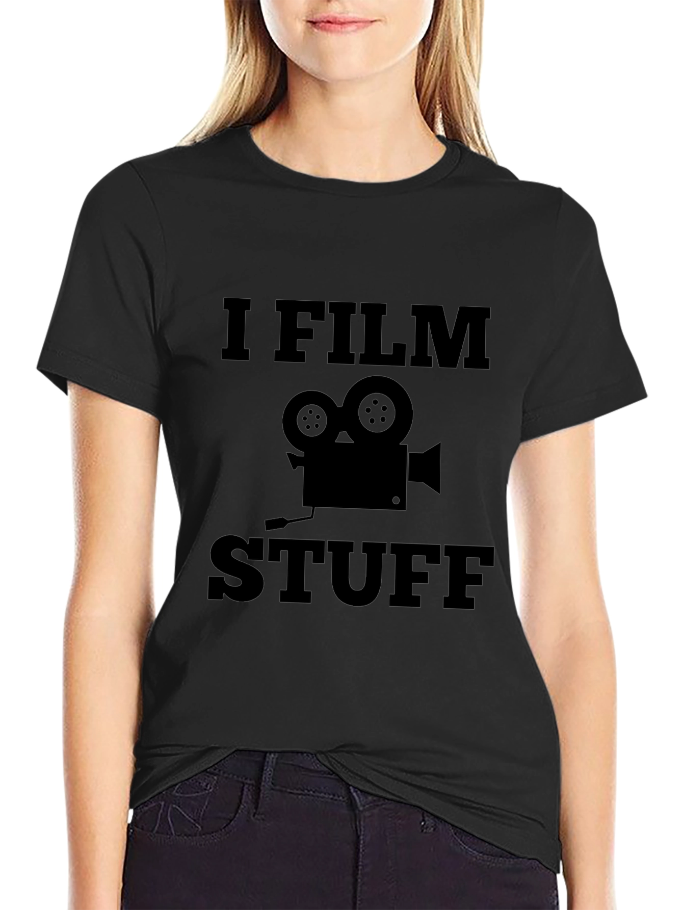 Black I Film Stuff T-Shirt - Filmmaker Tee view 2