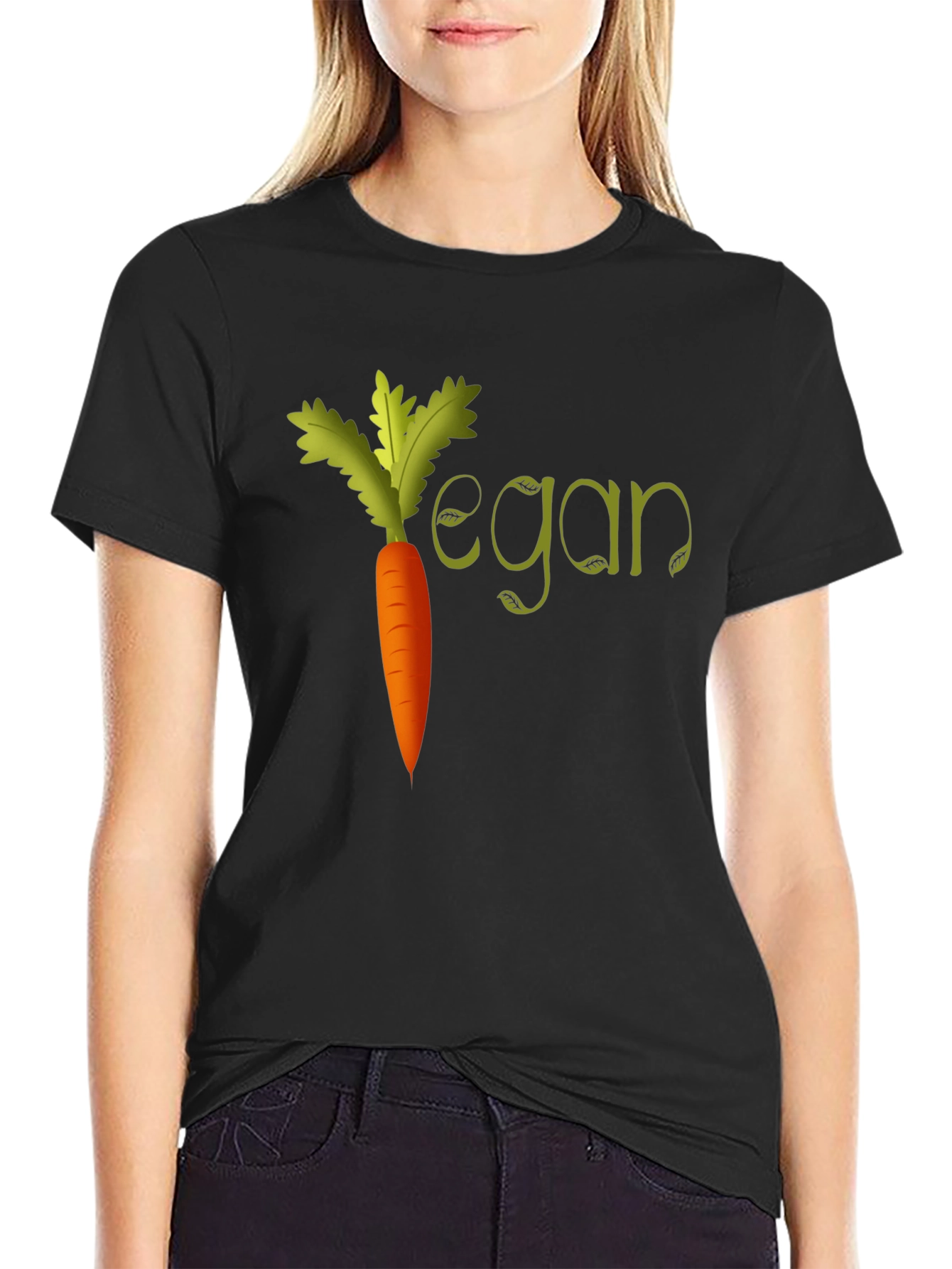 Black Vegan Carrot T-Shirt view 2