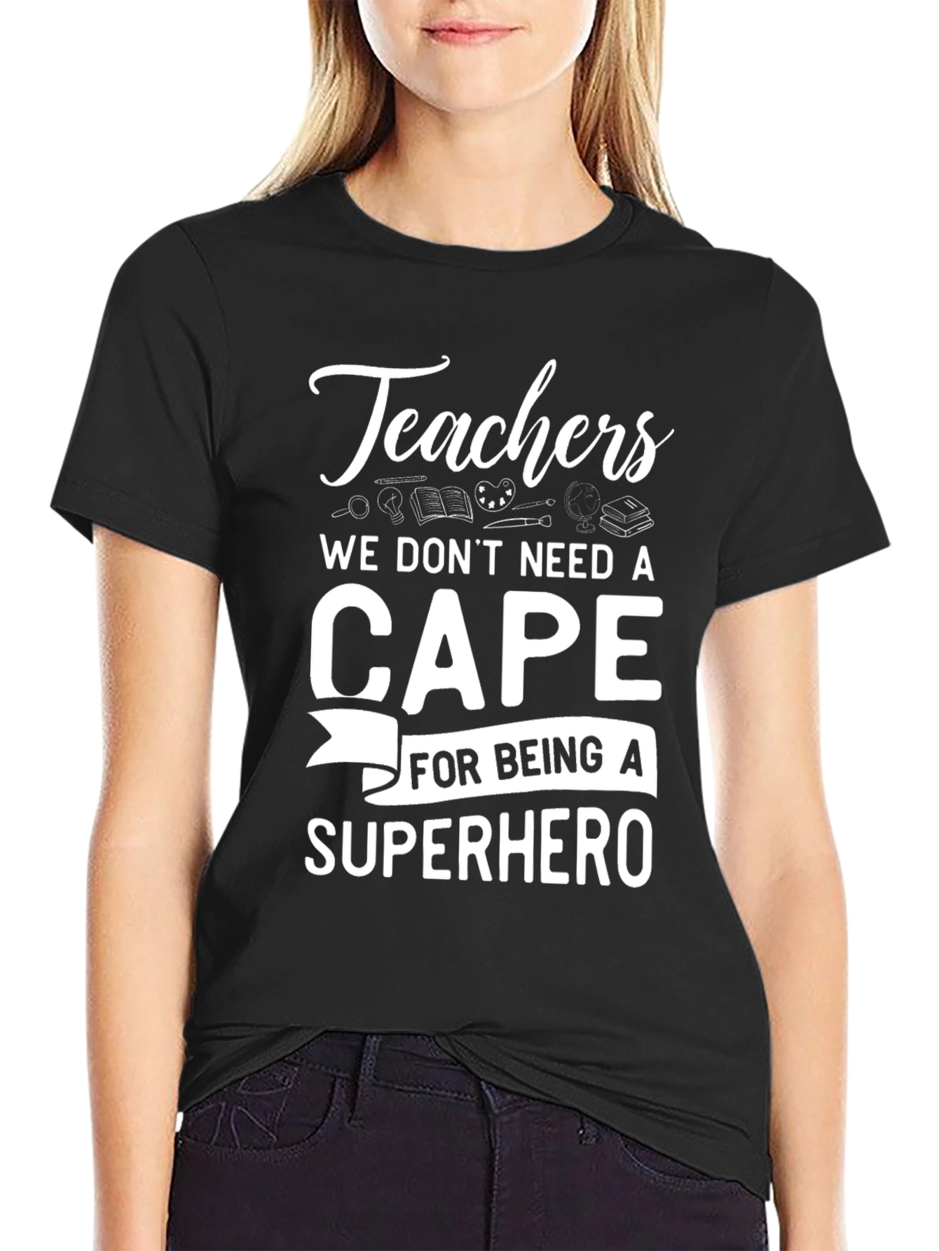 Black Teachers Super Hero T-Shirt view 2