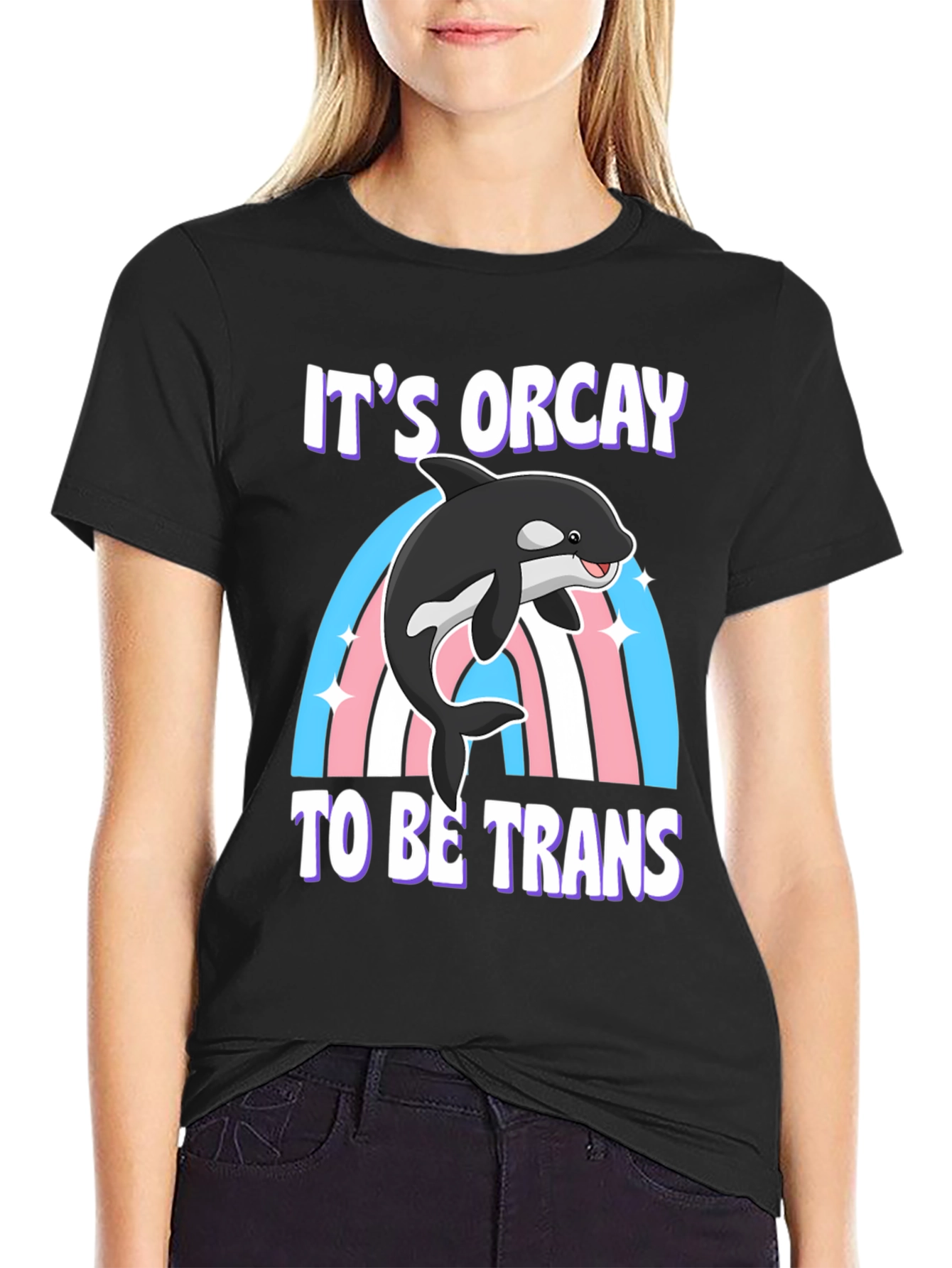 Black It's Orcay To Be Trans T-Shirt view 2