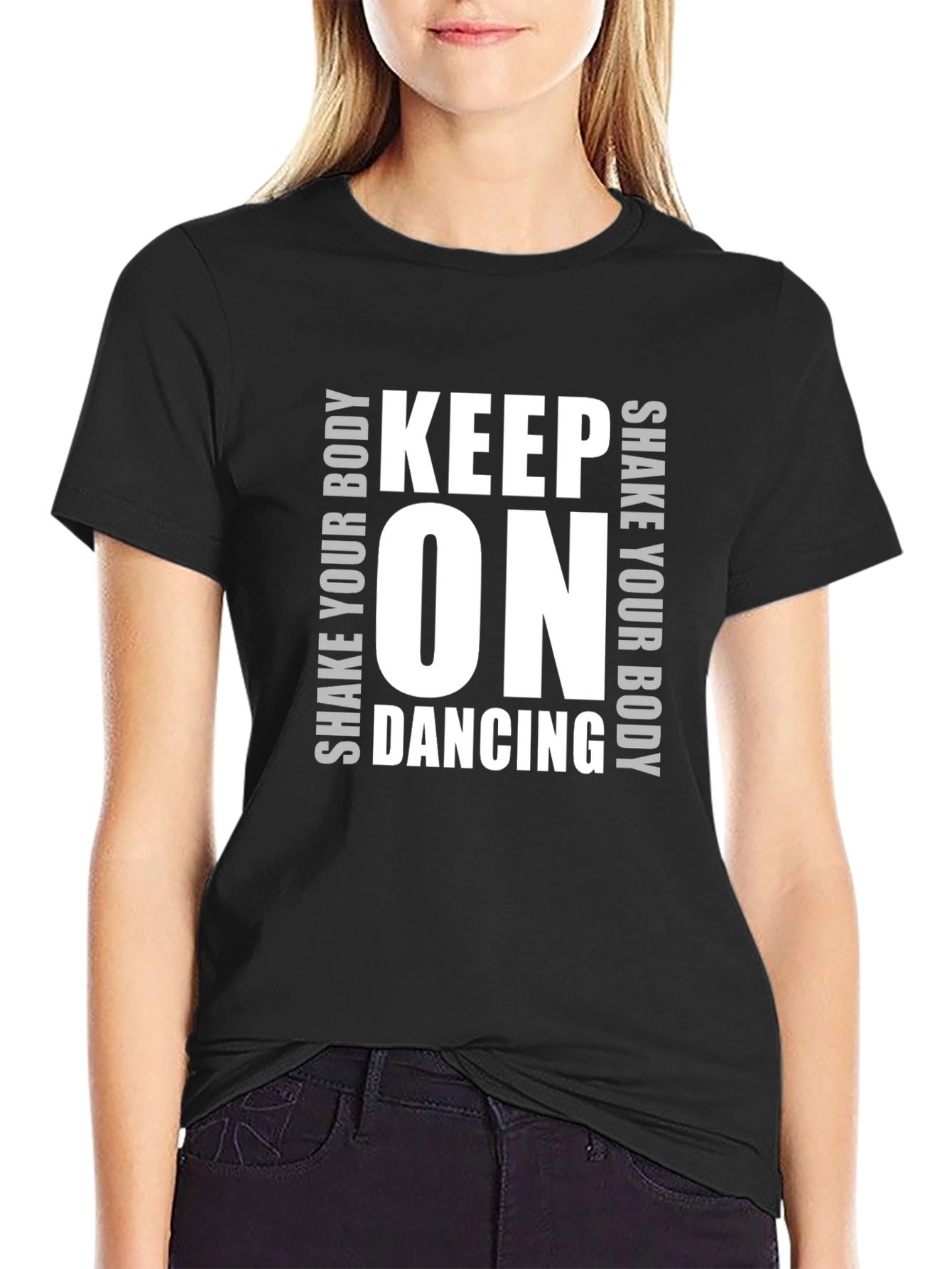 Black Keep On Dancing Graphic Tee - Black view 2