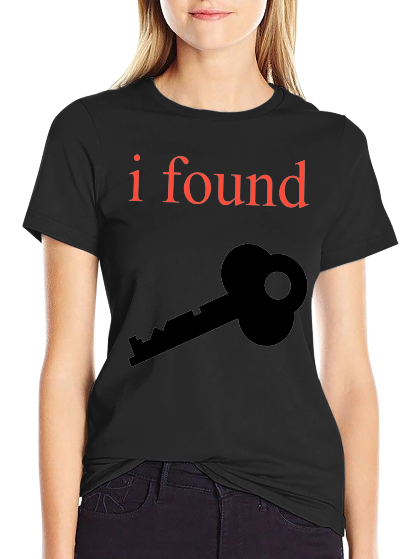 Black I Found a Key Graphic T-Shirt - Black view 2