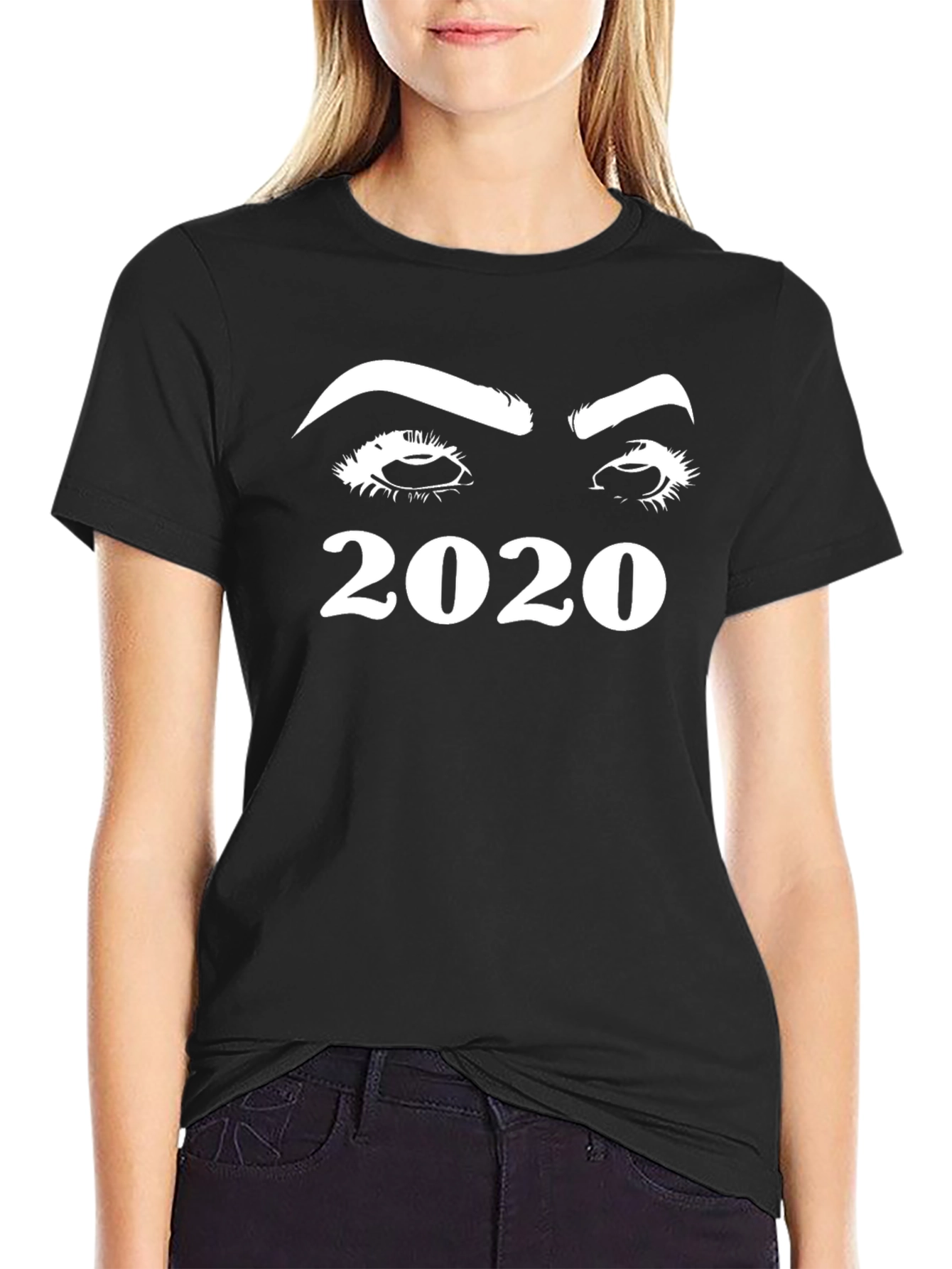 Black 2020 Eyes Graphic T-Shirt - Black view 2