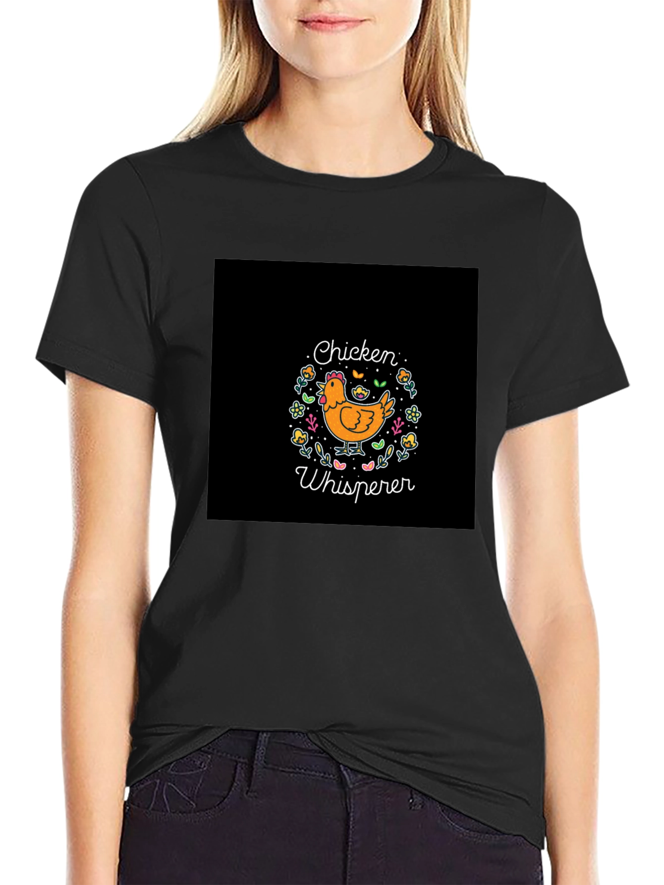 Black Chicken Whisperer Graphic T-Shirt - Soft & Stylish view 2