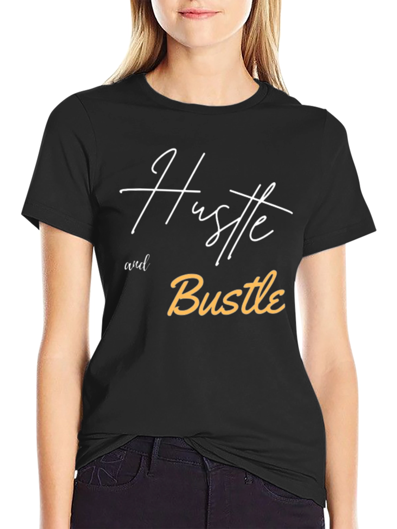 Black Hustle and Bustle Graphic Tee view 2