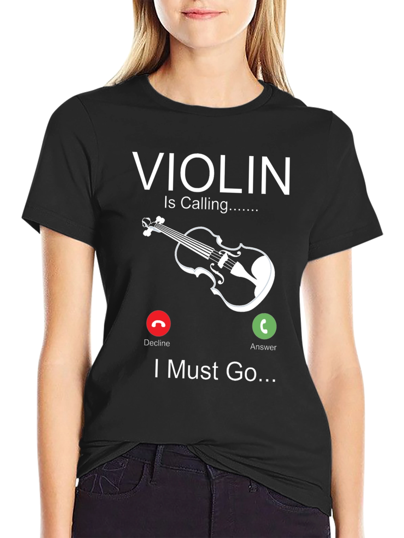 Black Violin is Calling Funny Music T-Shirt view 2