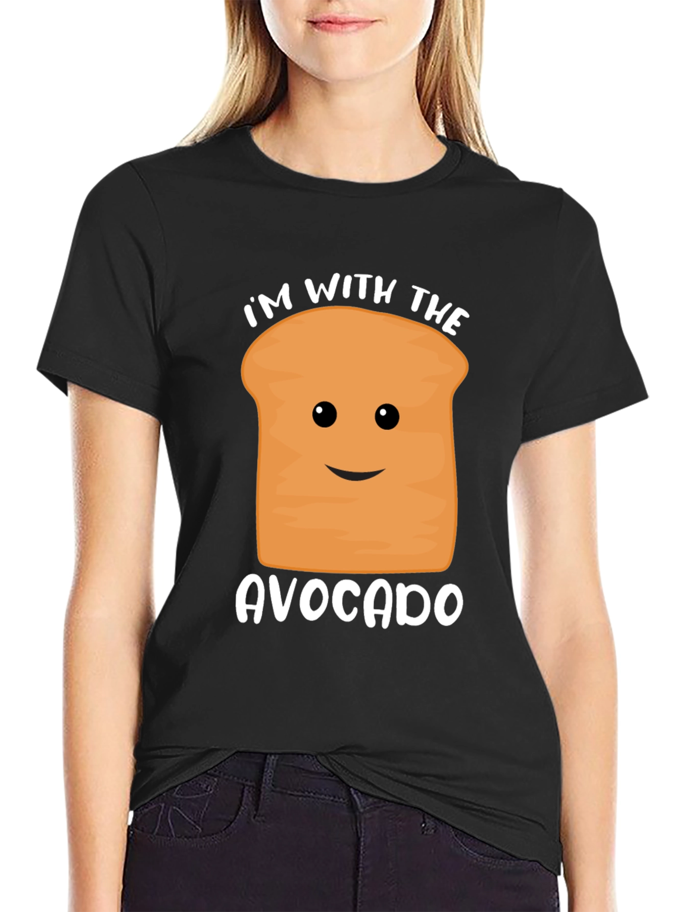 Black I'm with the Avocado Funny Graphic Tee view 2