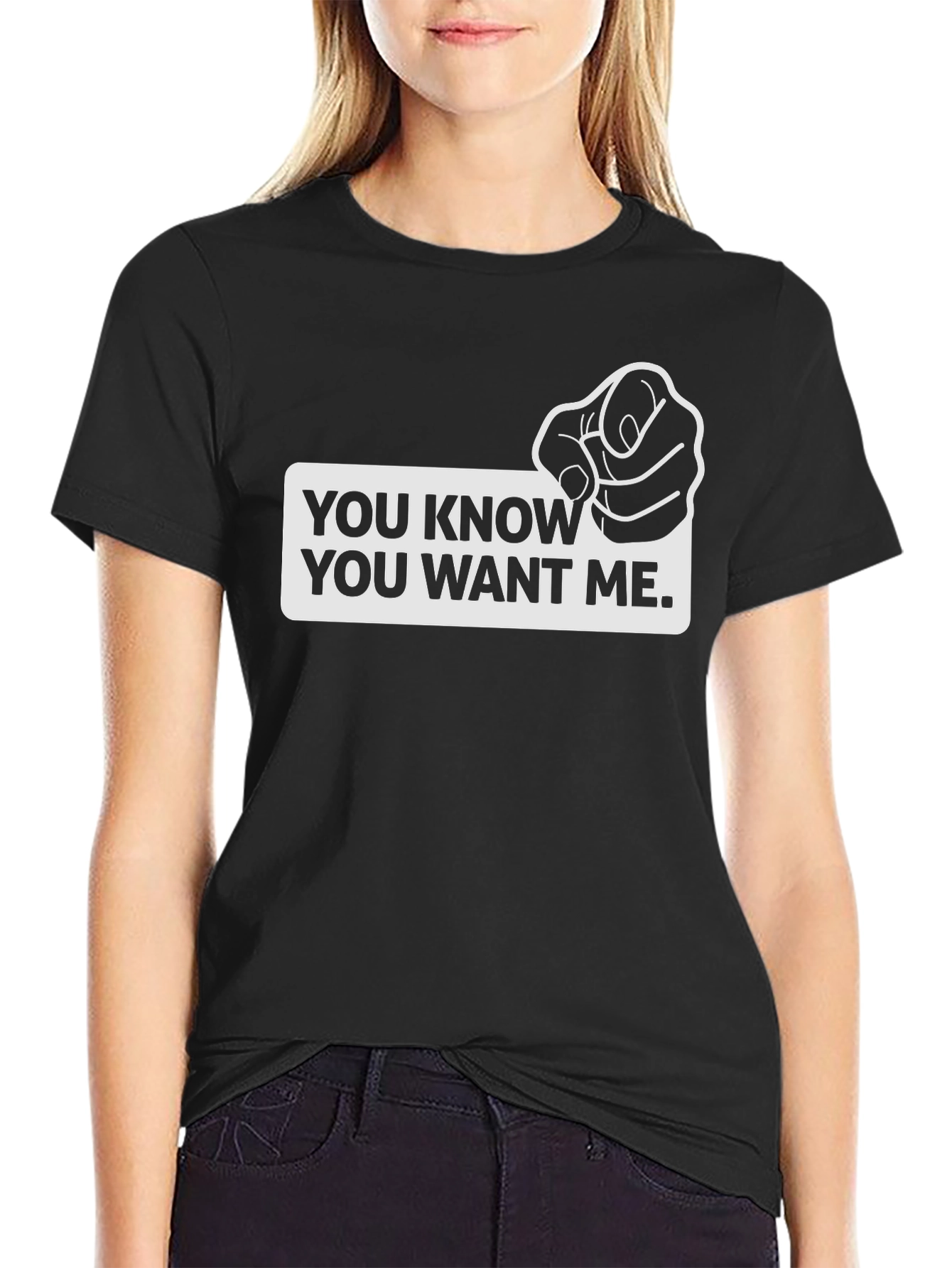 Black Funny 'You Know You Want Me' Graphic Tee view 2