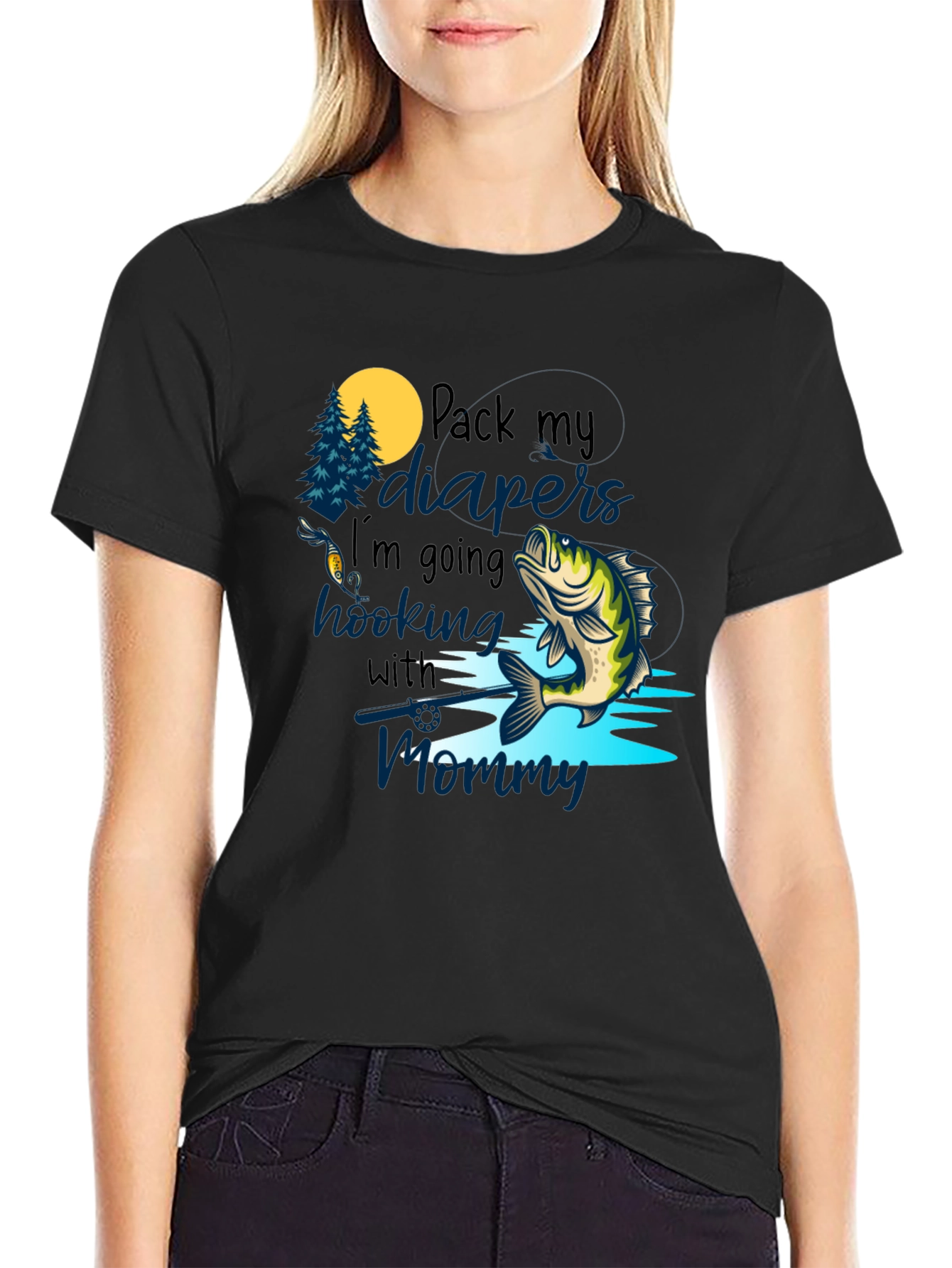 Fishing Baby T-Shirt - Hooking with Mommy - 2