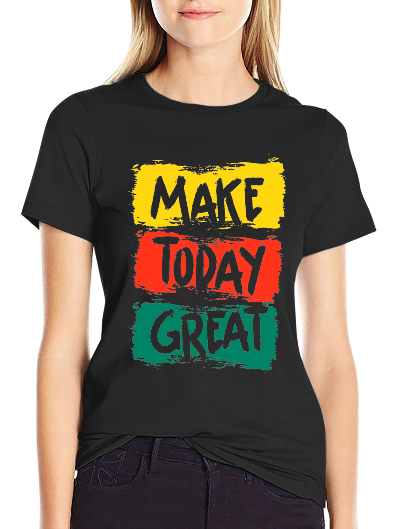 Black Make Today Great Graphic Tee view 2