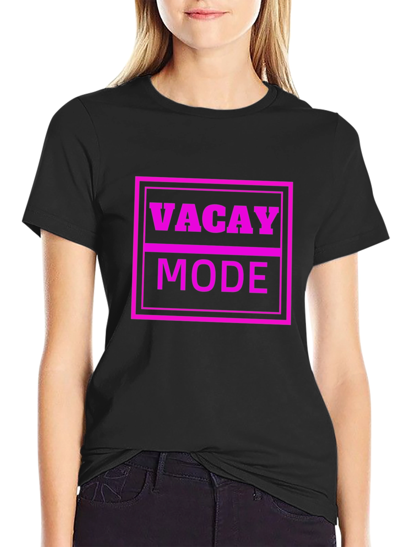 Black Vacay Mode T-Shirt view 2