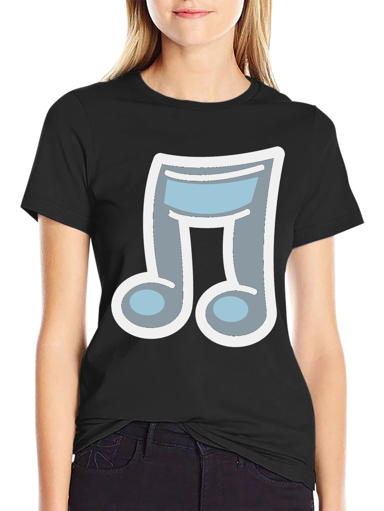 Black Music Note T-Shirt - Stylish & Unique view 2