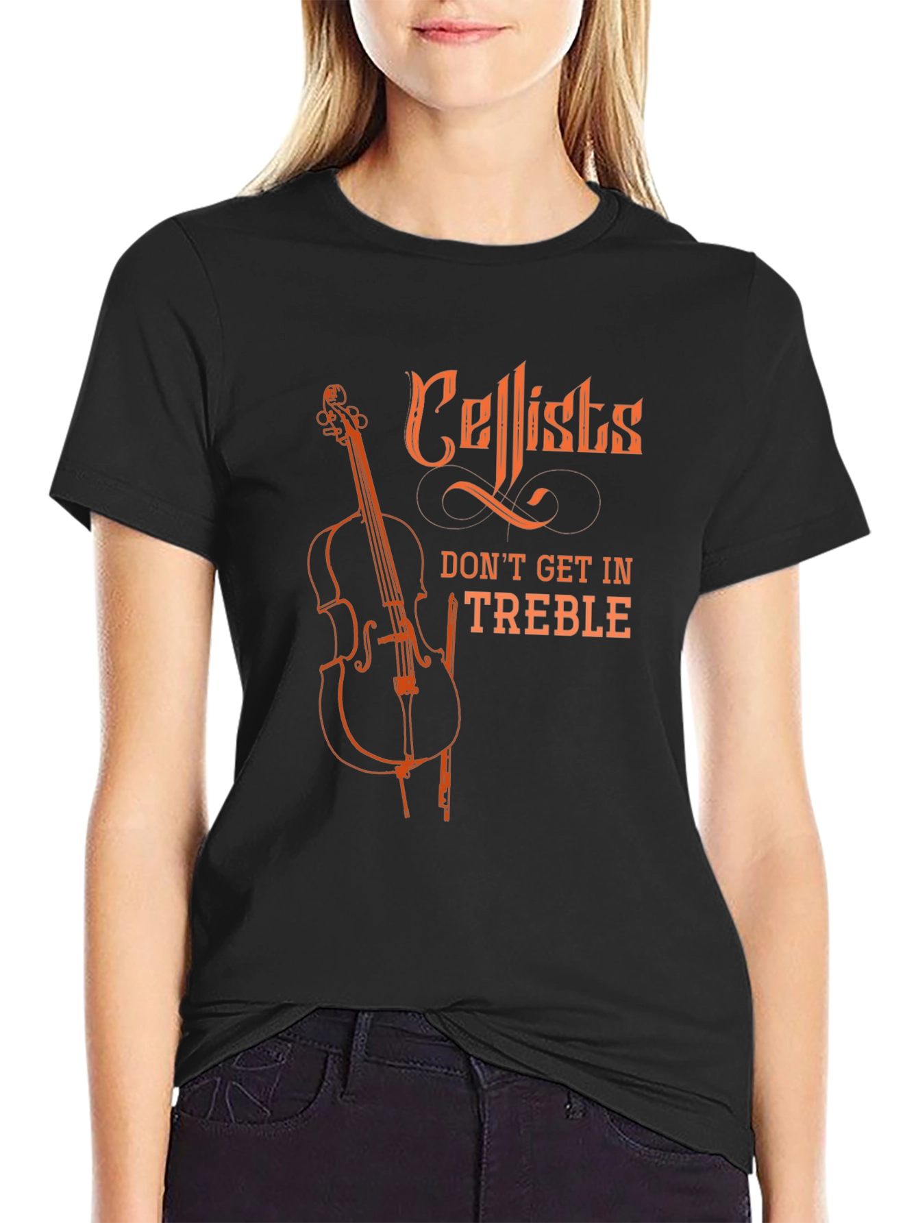 Black Cellists Don't Get in Treble T-Shirt view 2