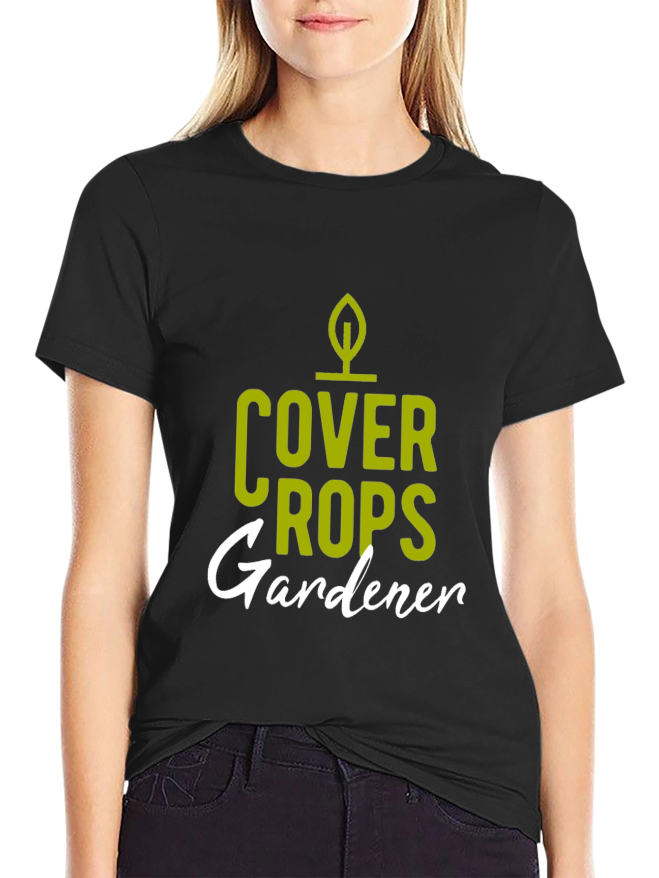 Black Cover Crops Gardener T-Shirt - Black Cotton Blend view 2