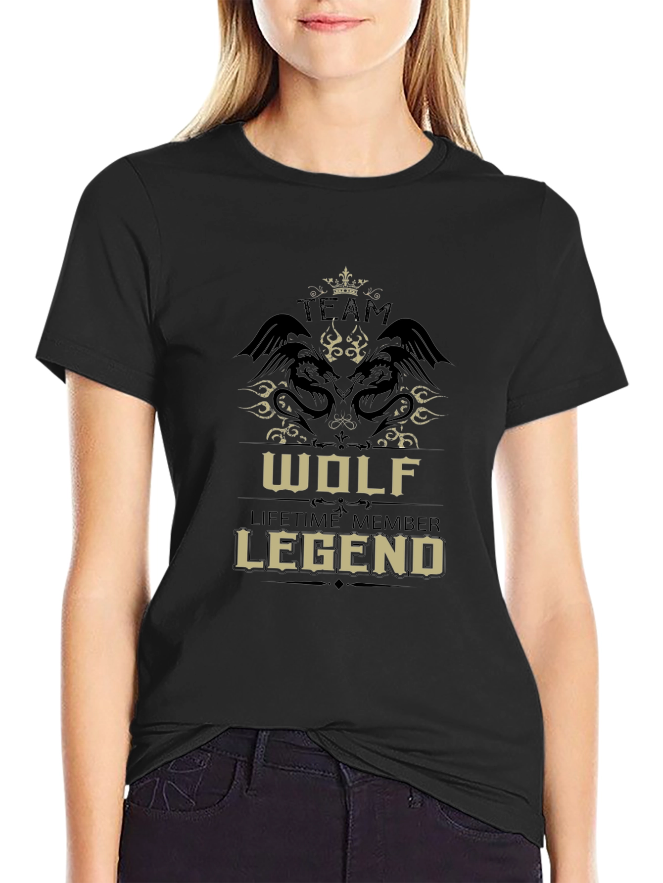 Black Wolf Legend T-Shirt - Lifetime Member Tee view 2