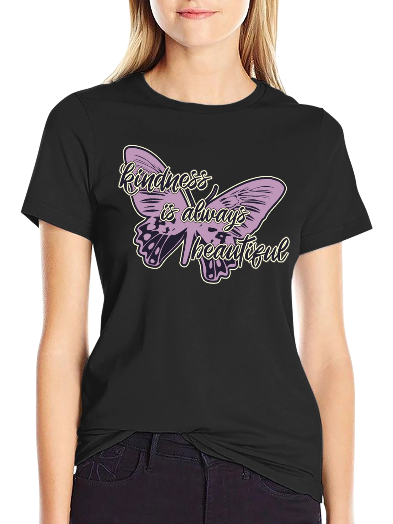 Black Kindness is Always Beautiful Butterfly T-Shirt view 2