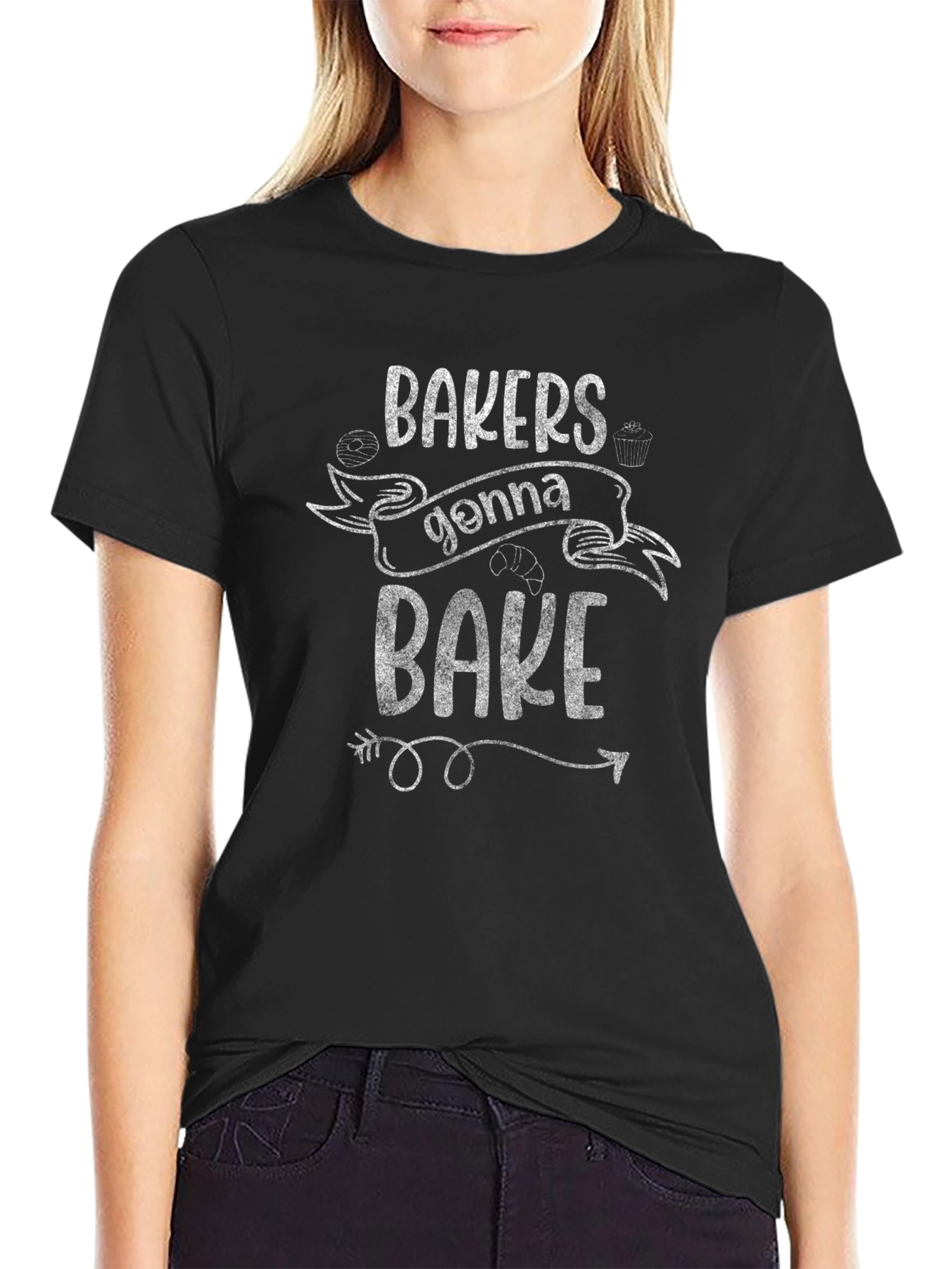 Black Baker's Gonna Bake Funny T-Shirt  view 2