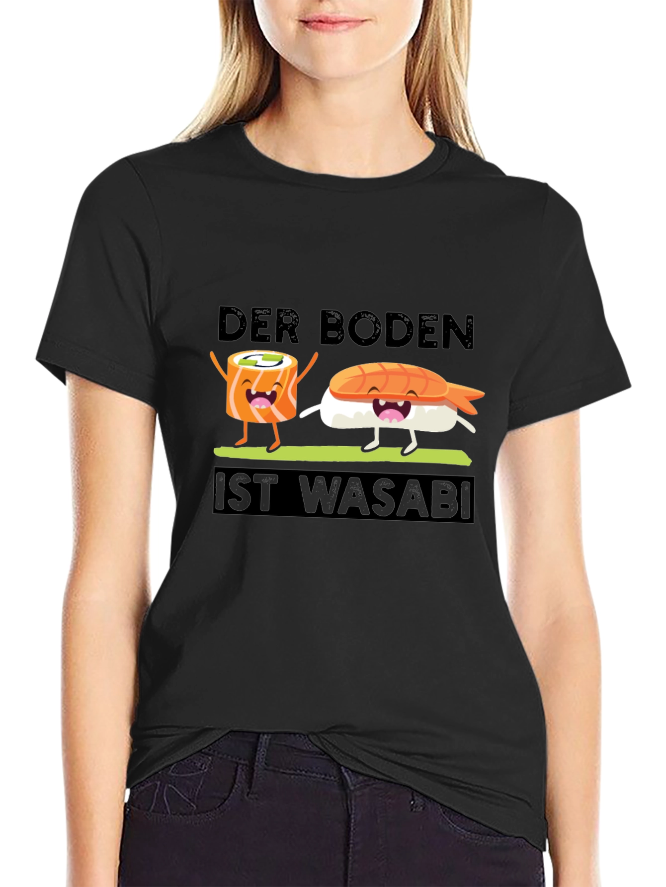 Black Sushi Wasabi T-Shirt - Funny Foodie Tee view 2