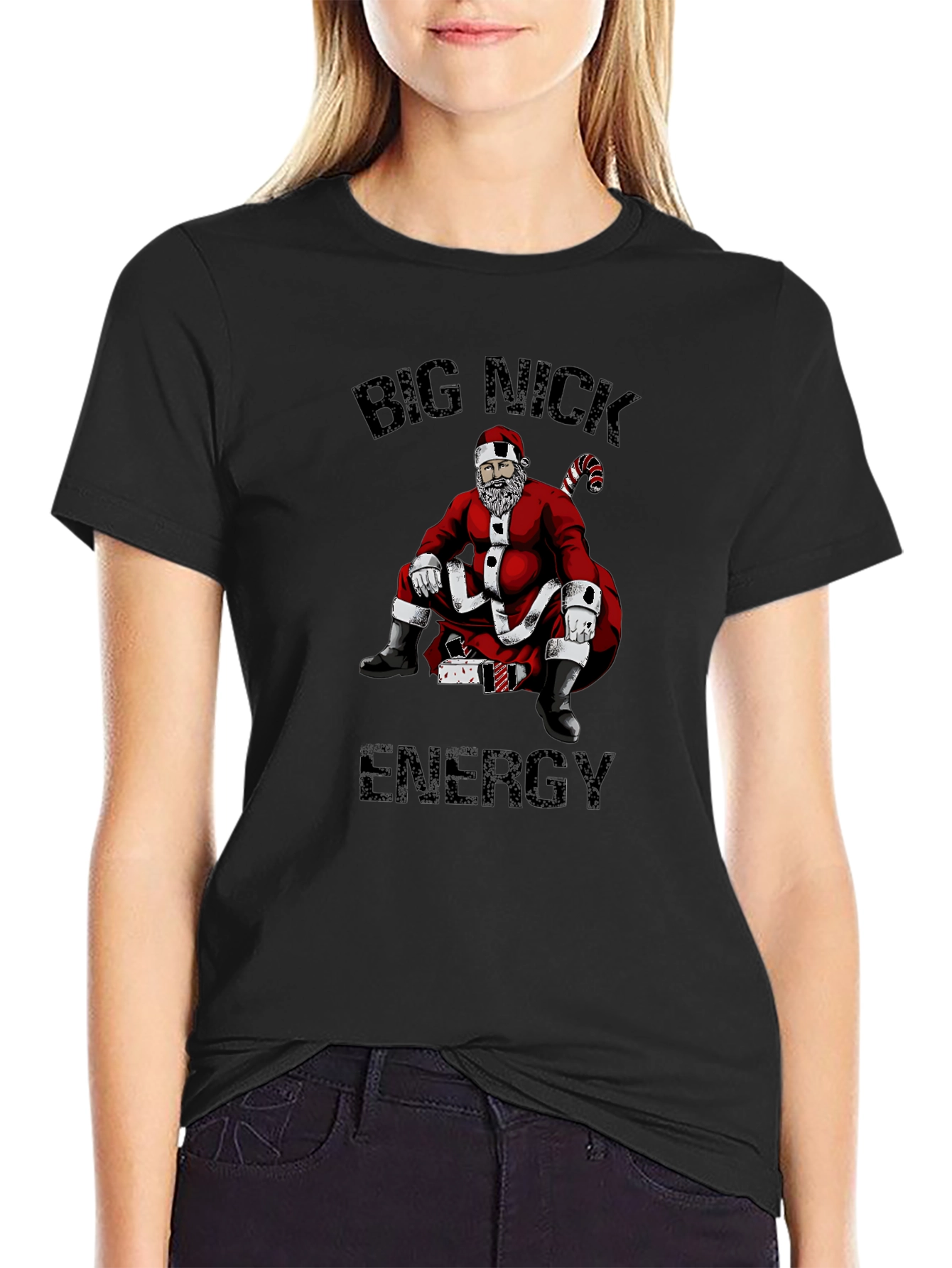 Black Big Nick Energy Santa Graphic Tee view 2
