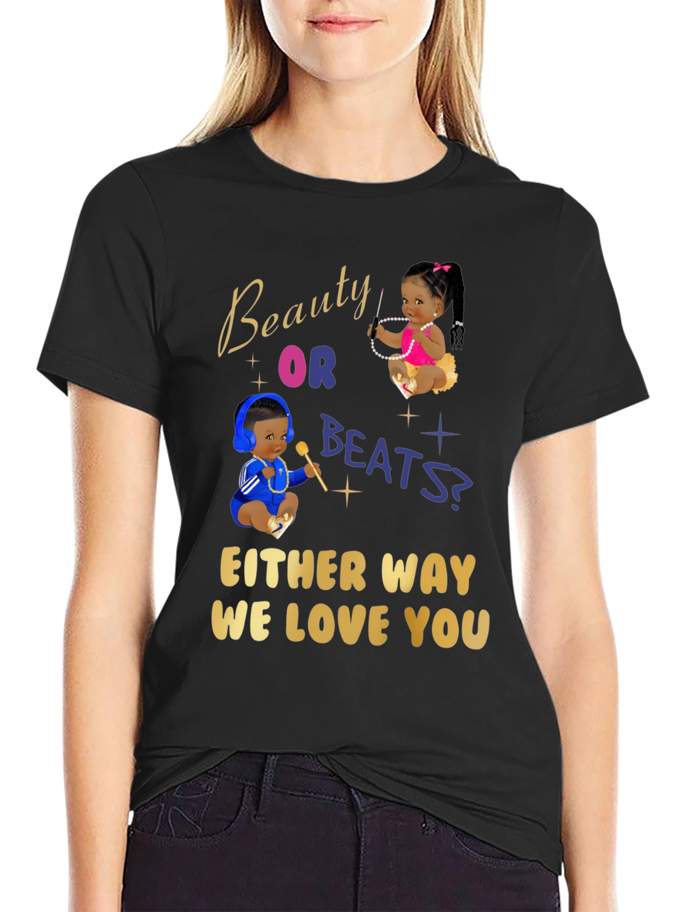 Black Beauty or Beats Graphic T-Shirt view 2