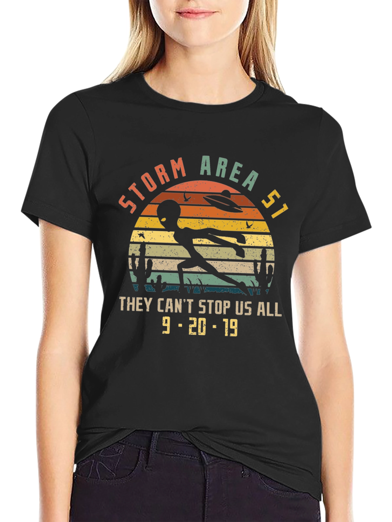 Black Storm Area 51 Alien Graphic Tee view 2