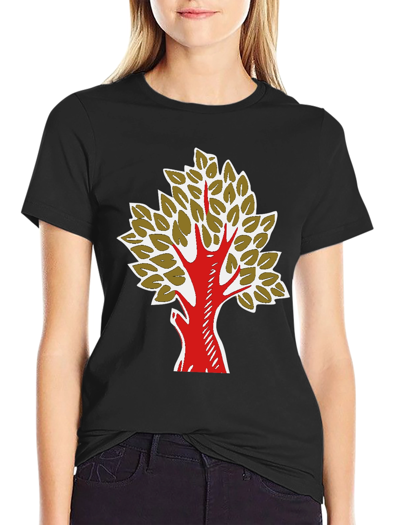 Black Tree Graphic T-Shirt - Nature Inspired Design view 2