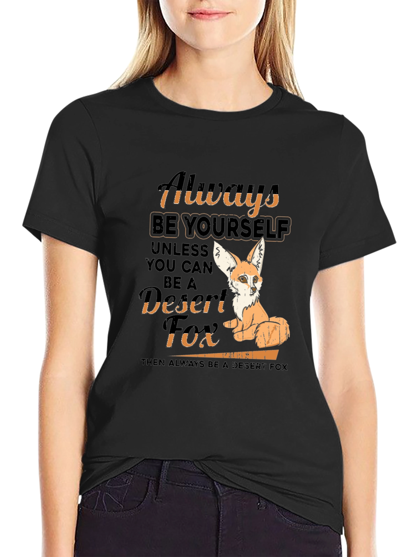 Black Always Be Yourself Desert Fox T-Shirt view 2