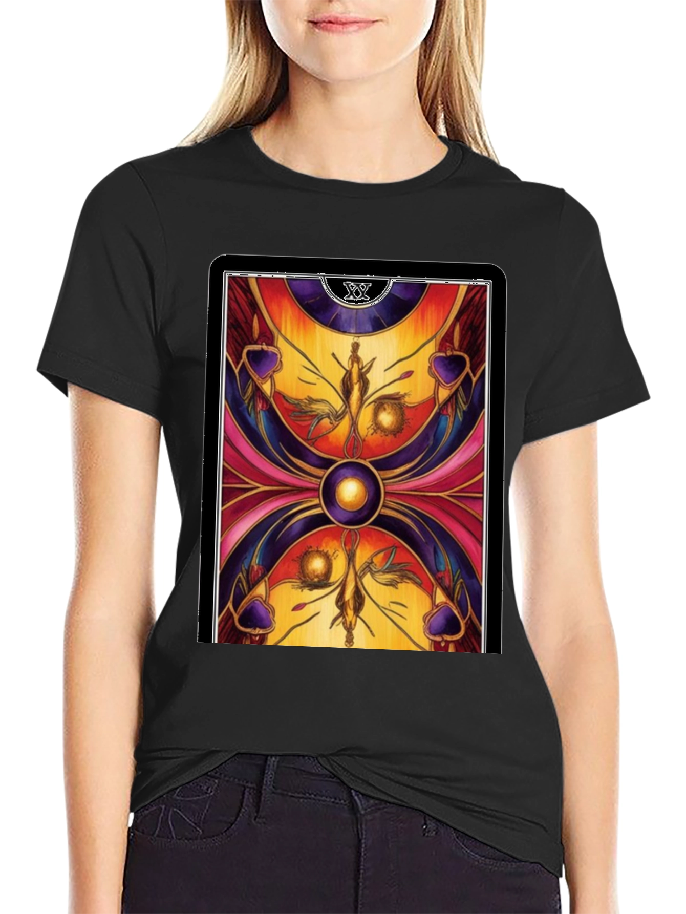 Black Tarot Card Graphic T-Shirt view 2