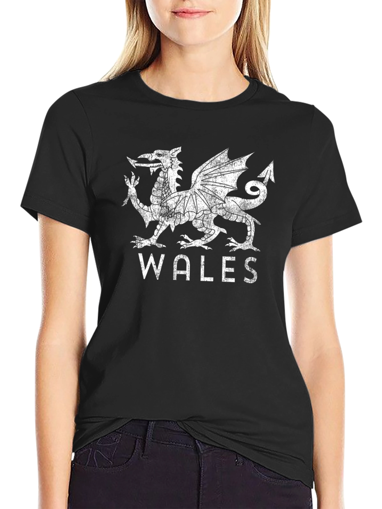 Wales Dragon T-Shirt - Distressed Graphic Tee - 2