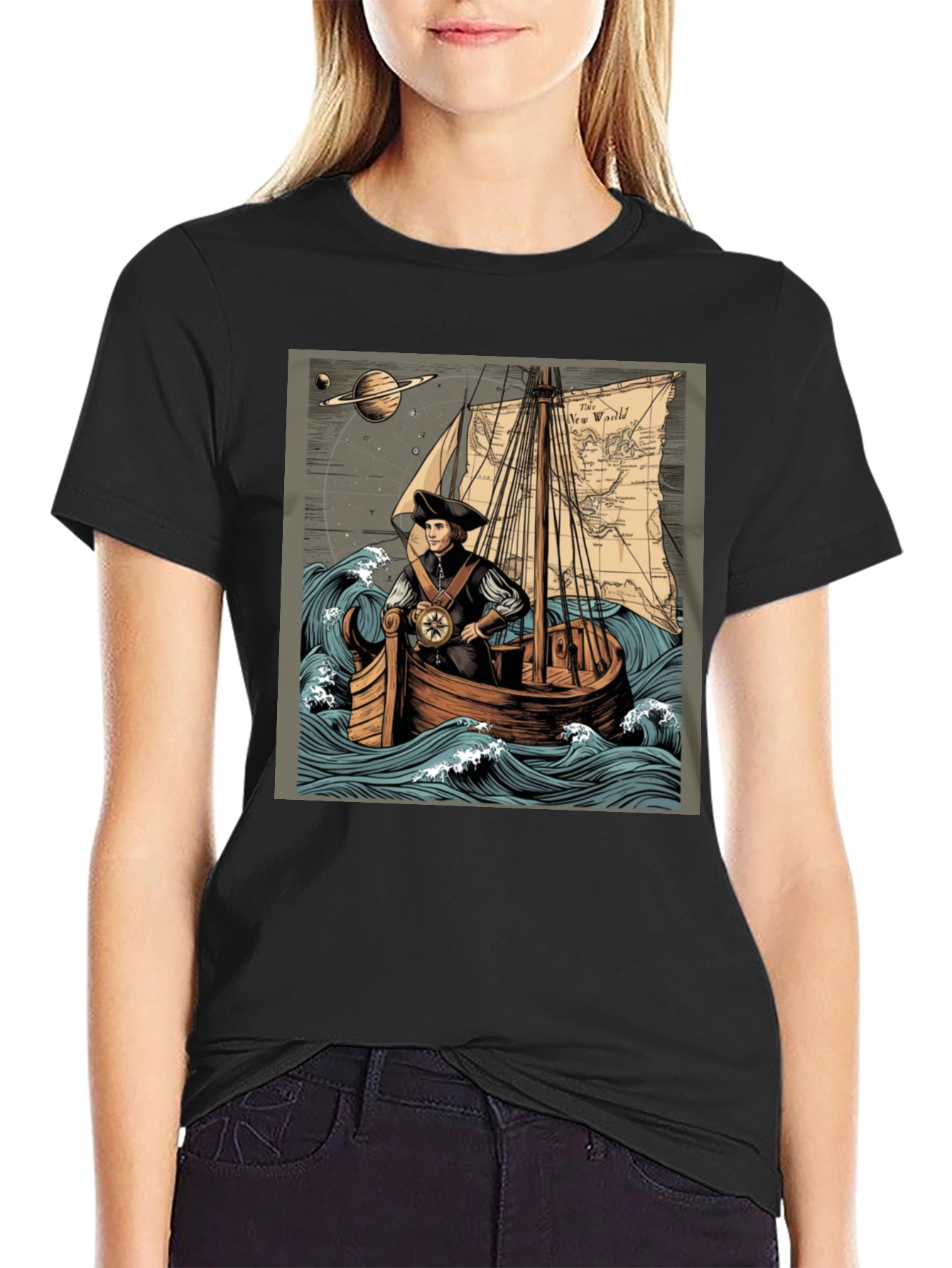 Black Voyager Graphic Tee view 2