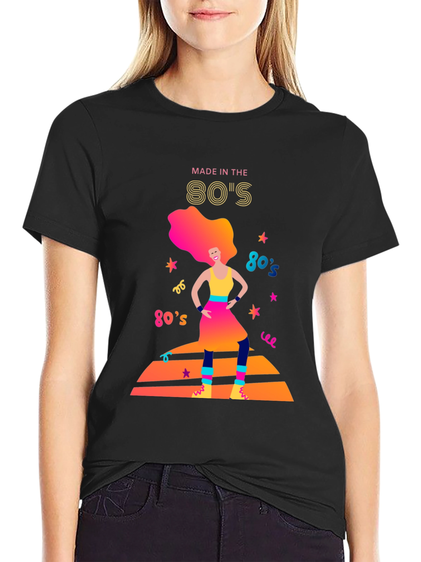 Black Retro '80s Graphic Tee - Totally Awesome! view 2